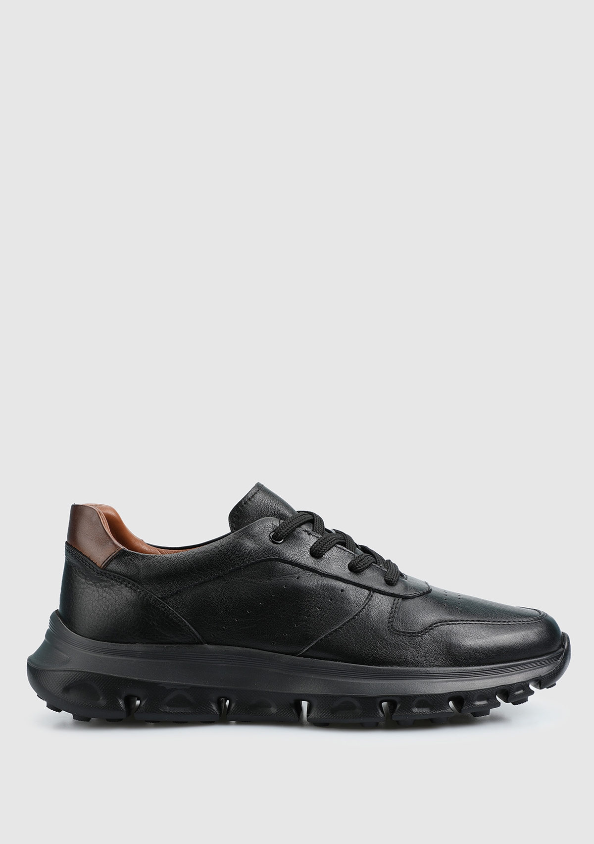 Siyah Deri Erkek Sneaker