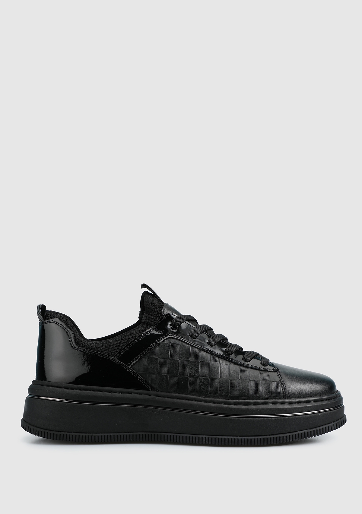 Siyah Deri Erkek Sneaker