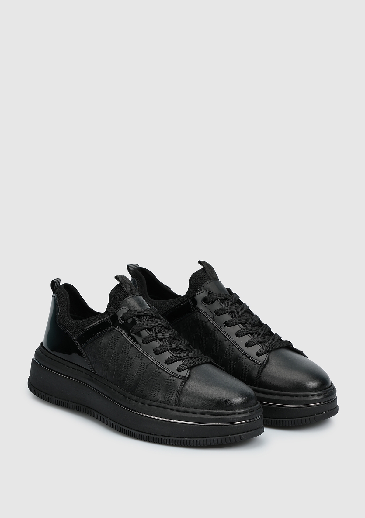 Siyah Deri Erkek Sneaker