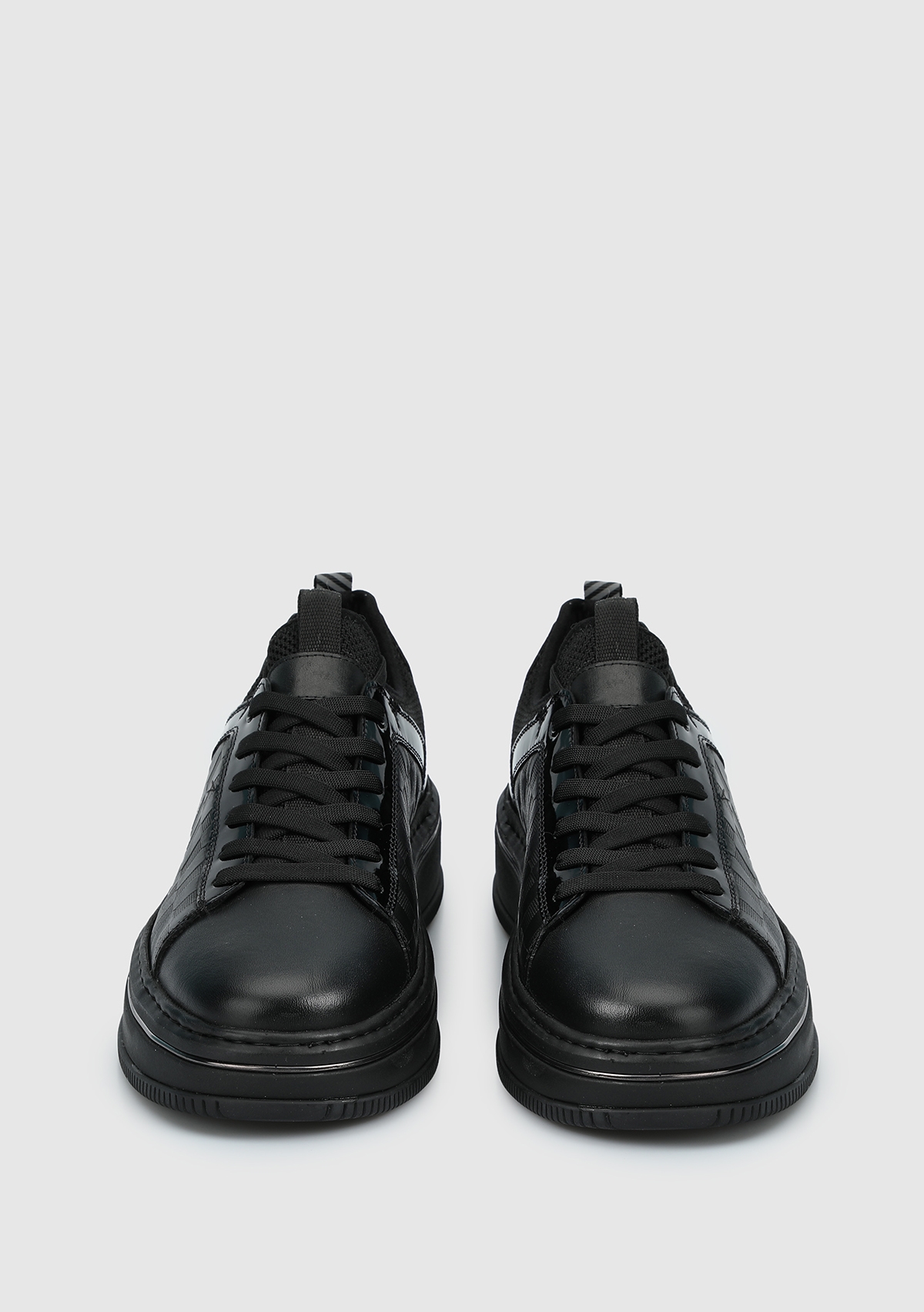 Siyah Deri Erkek Sneaker