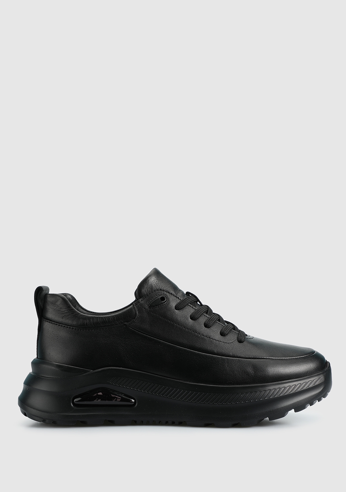 Siyah Deri Erkek Sneaker