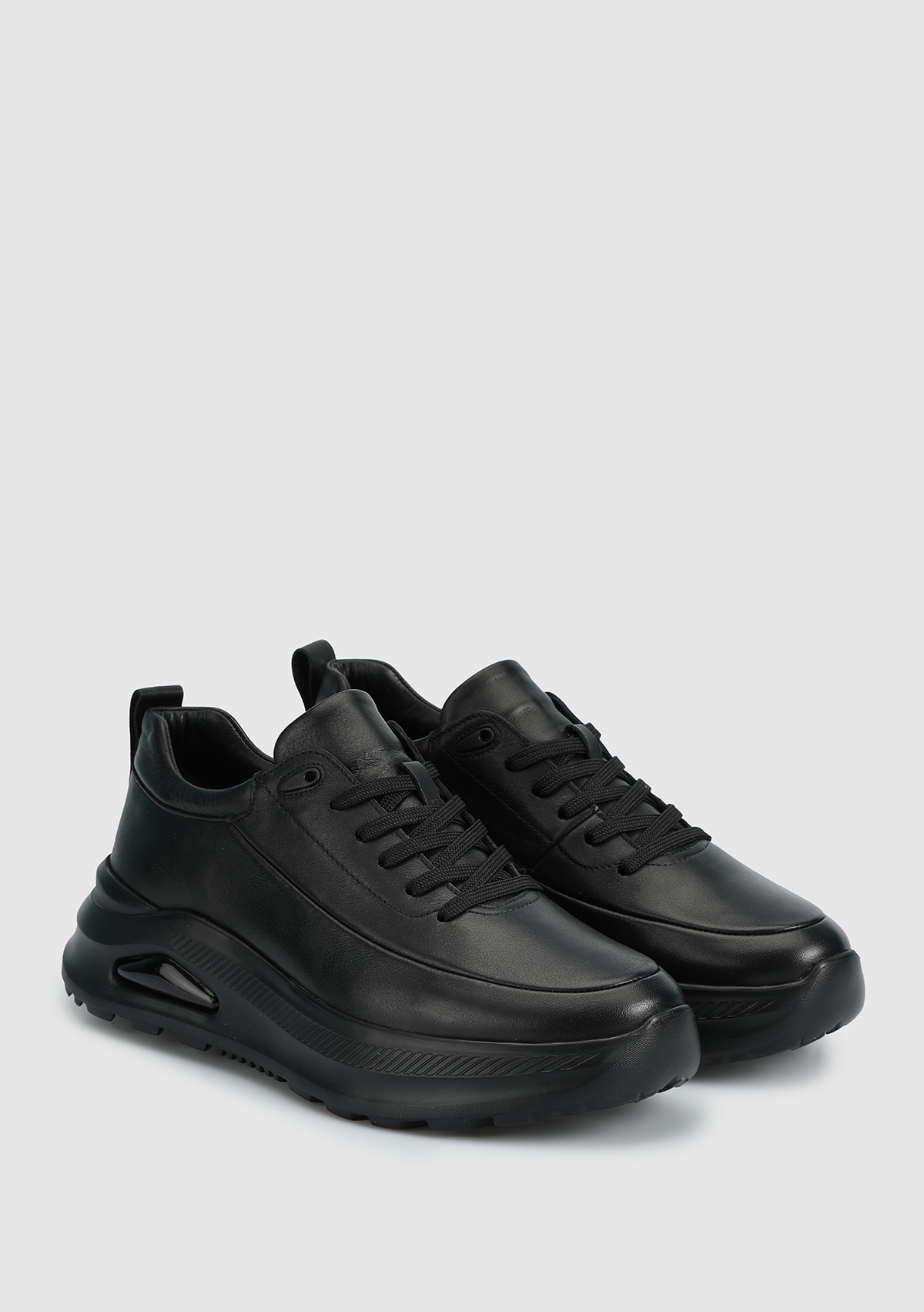 Siyah Deri Erkek Sneaker