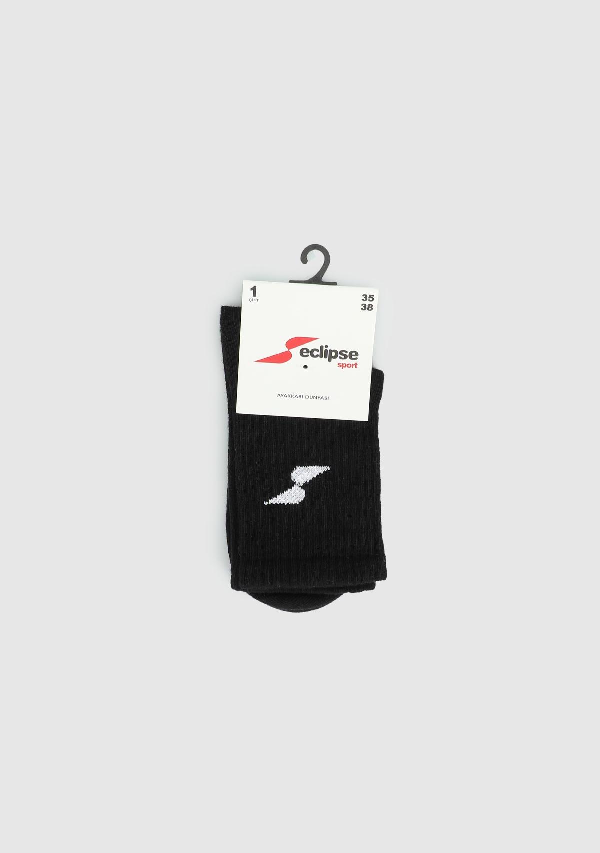 Siyah  Eclipse Sport ES002 Siyah Tenis Tekli Çorap