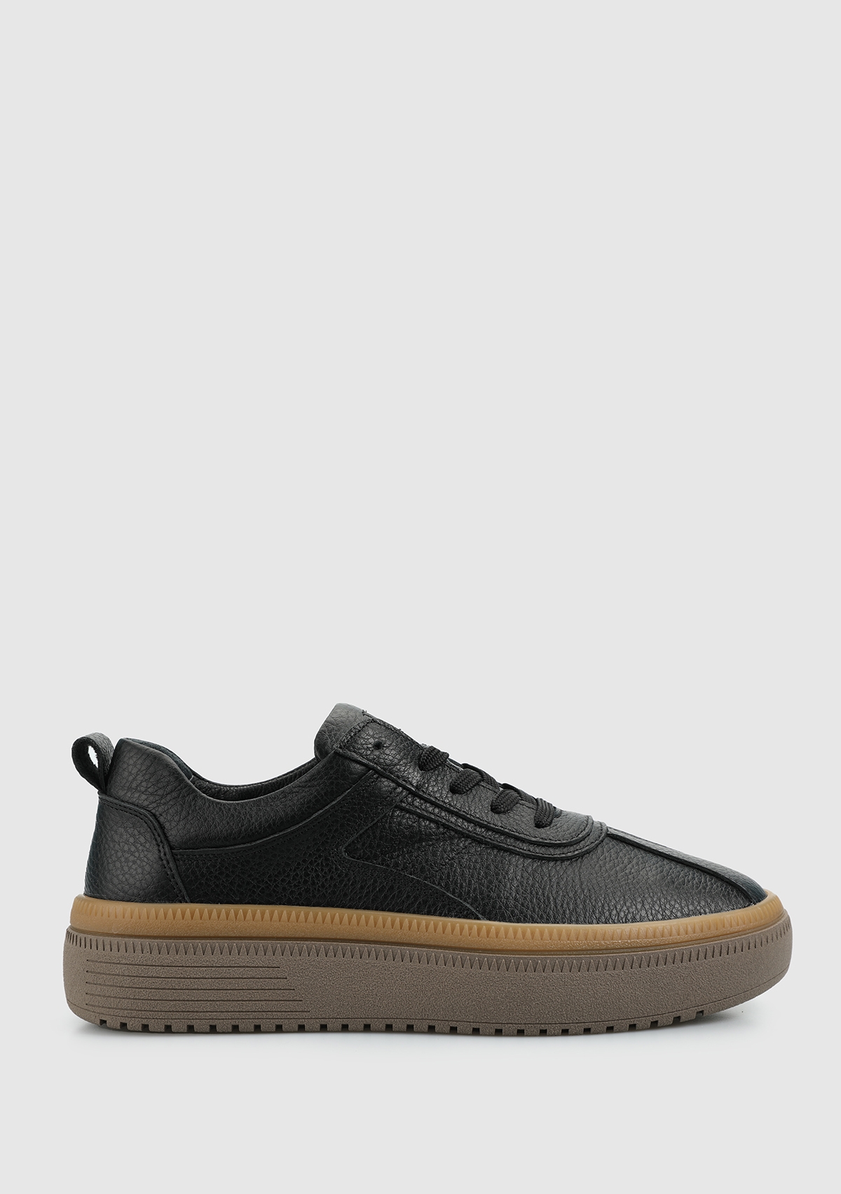 Siyah Deri Kadın Sneaker