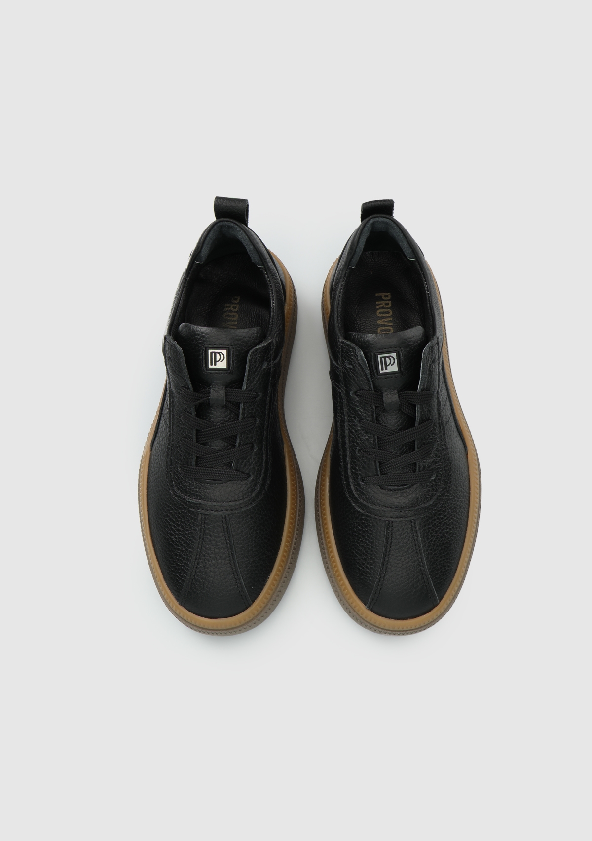 Siyah Deri Kadın Sneaker