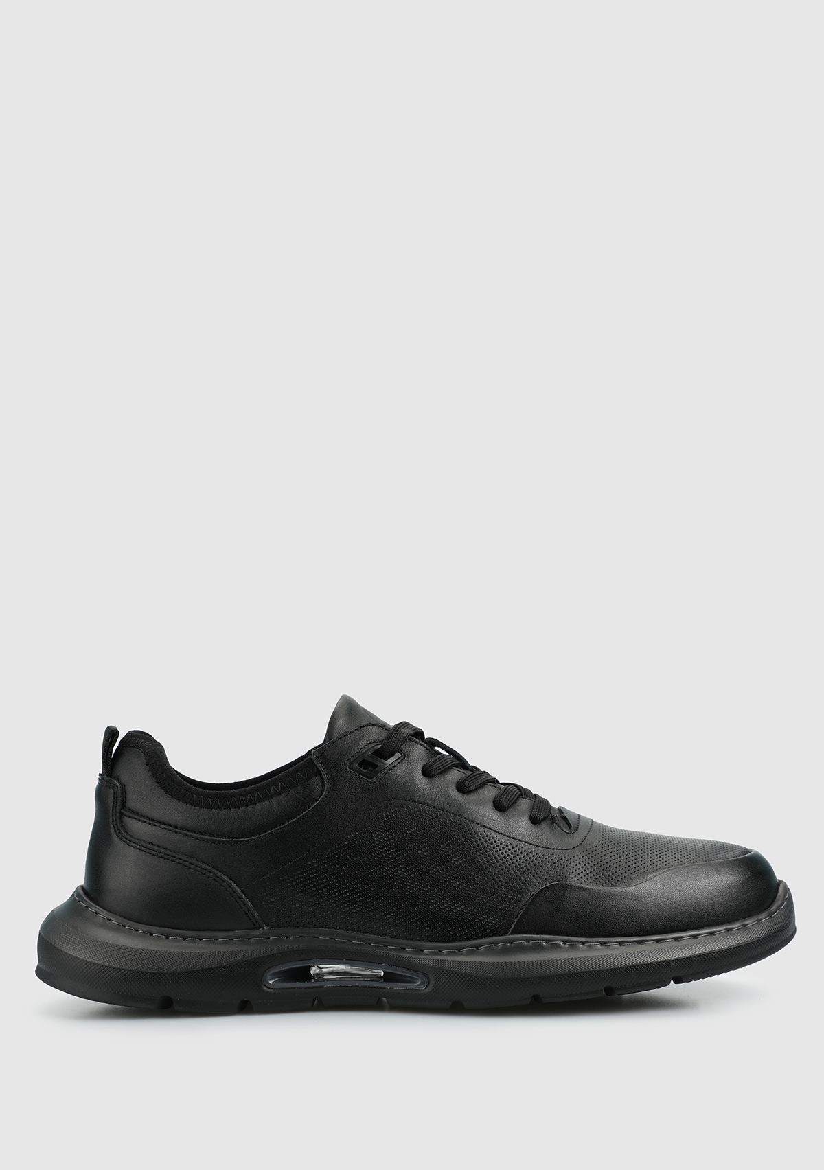 Siyah Deri Erkek Sneaker
