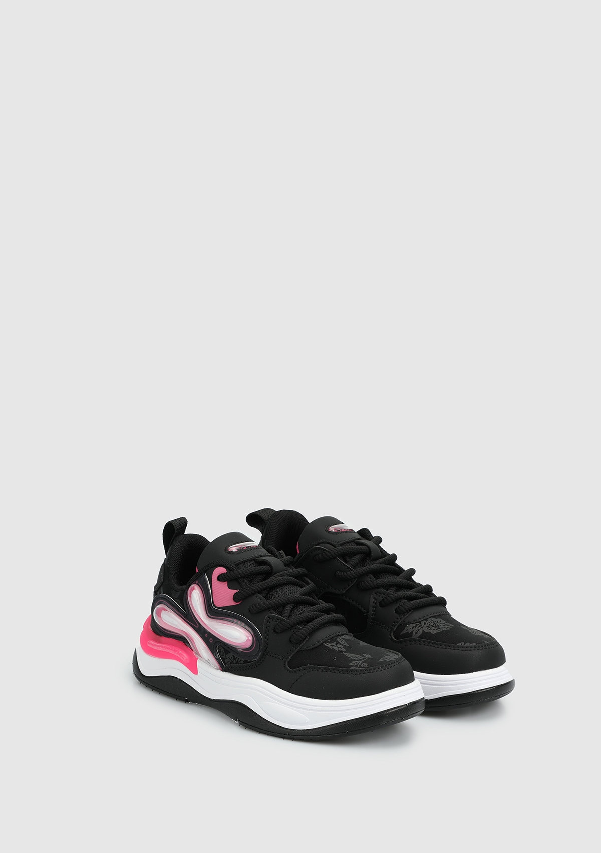 Siyah-Fuşya Kız Çocuk Sneaker