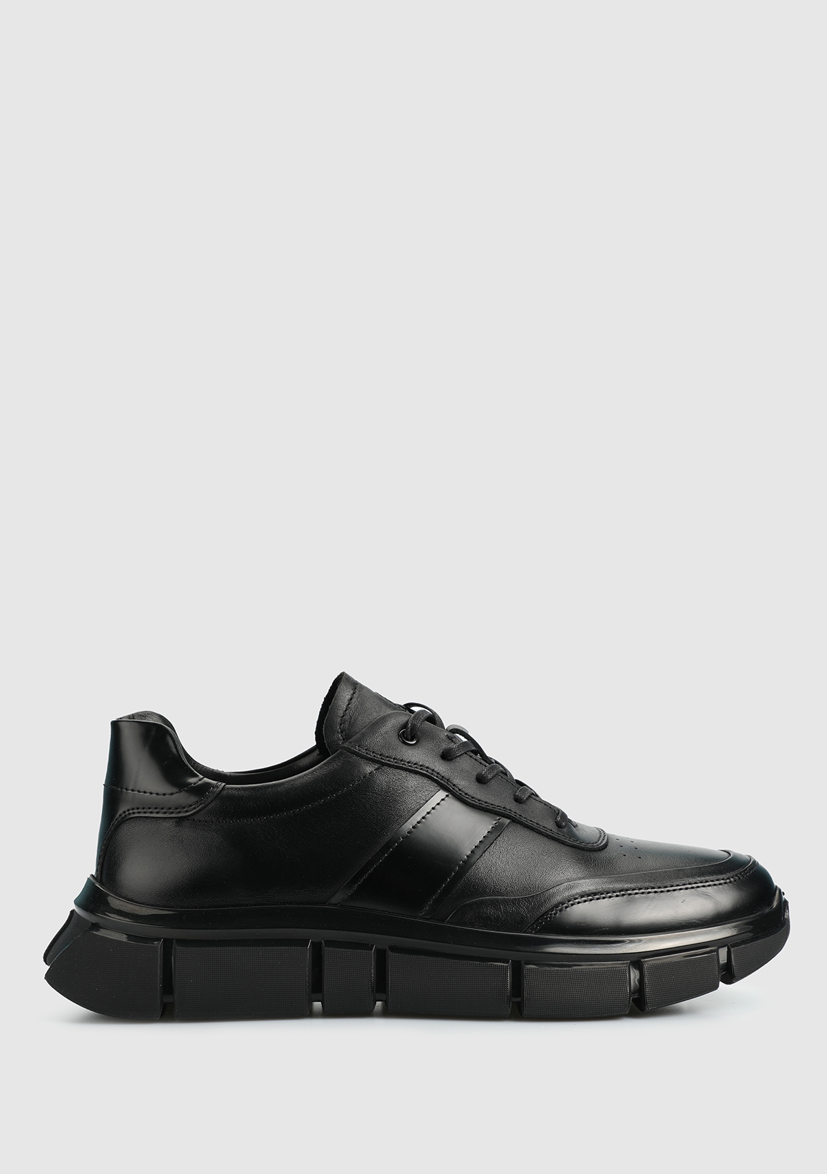 Siyah Deri Erkek Sneaker