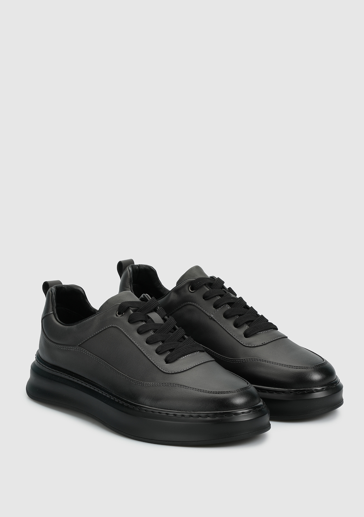 Gri Deri Erkek Sneaker