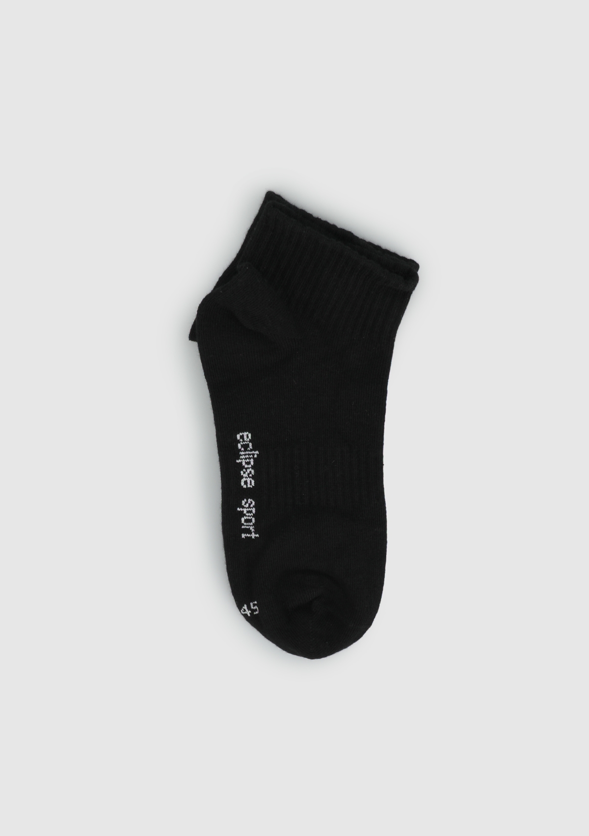 Beyaz  Eclipse Sport ES005 Siyah Yarım Spor Tekli Çorap