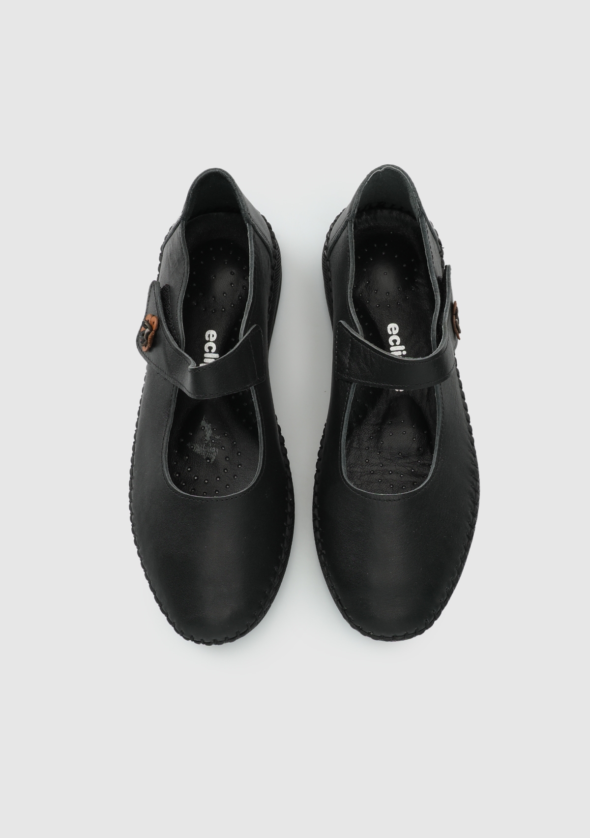 Siyah Deri Kadın Ayakkabı