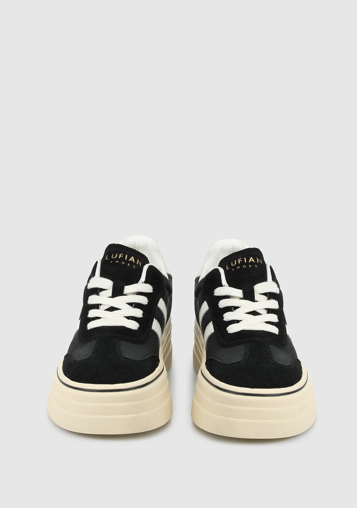 Siyah Deri Kadın Sneaker