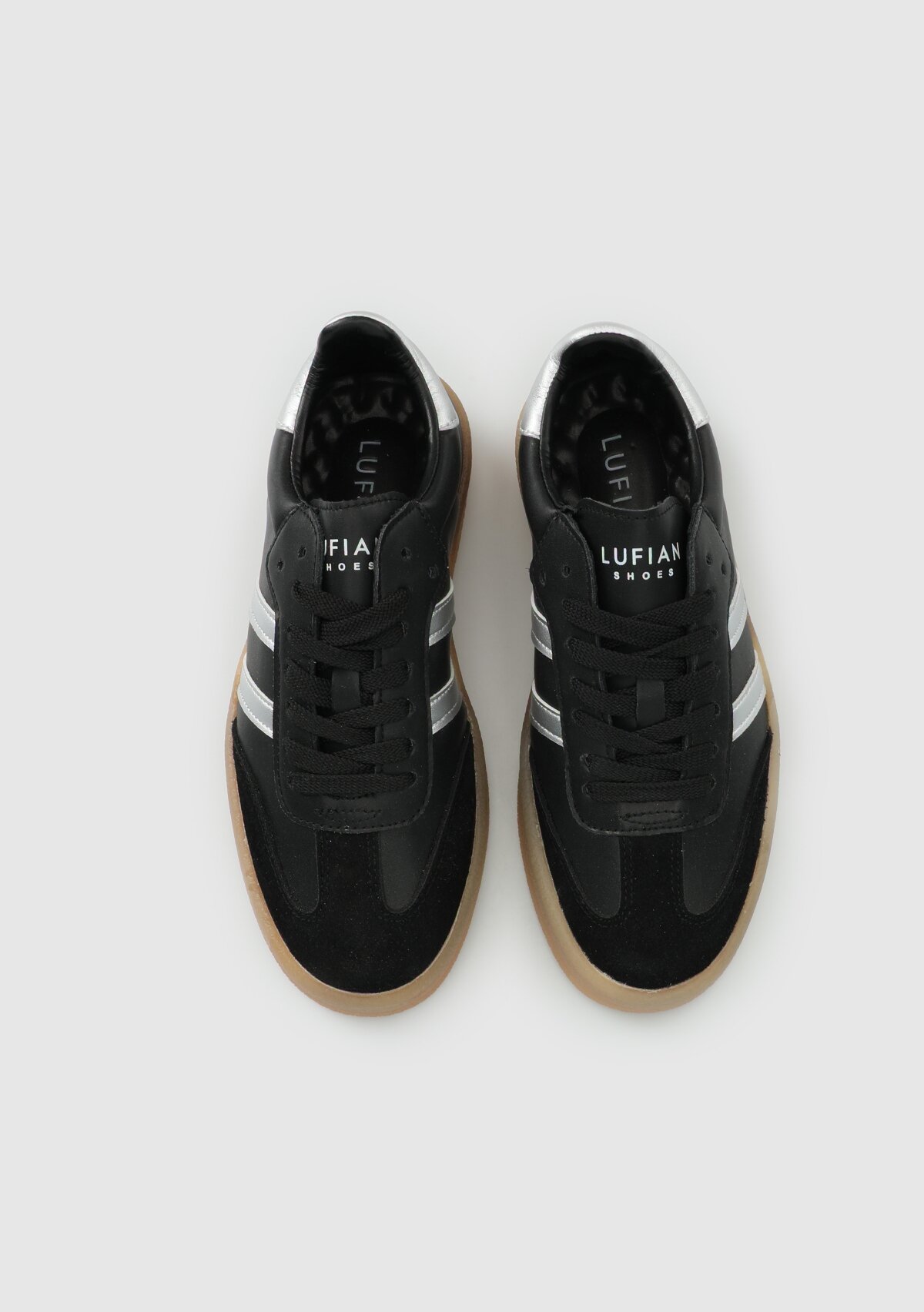 Siyah Deri Kadın Sneaker