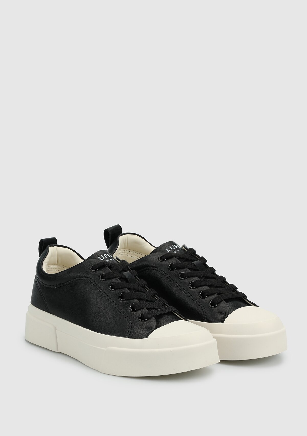 Siyah Deri Kadın Sneaker