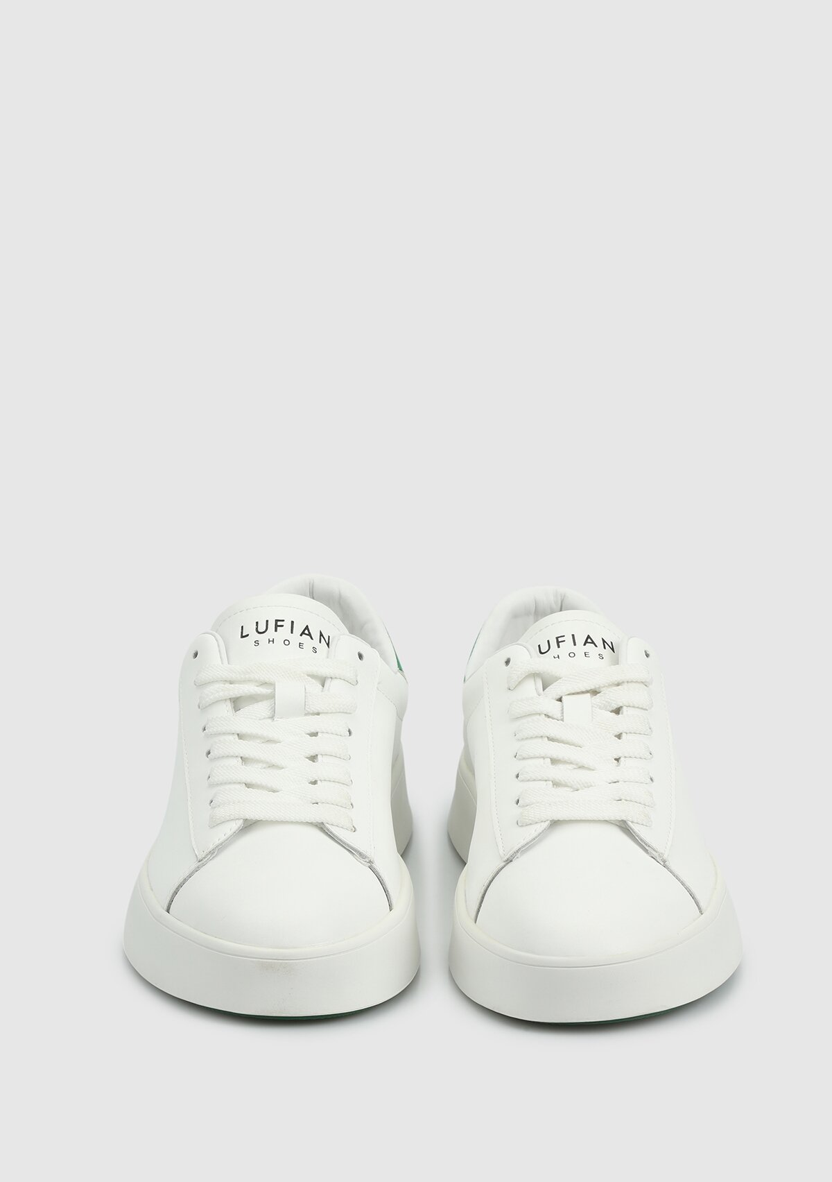 Beyaz-Yesil Deri Erkek Sneaker