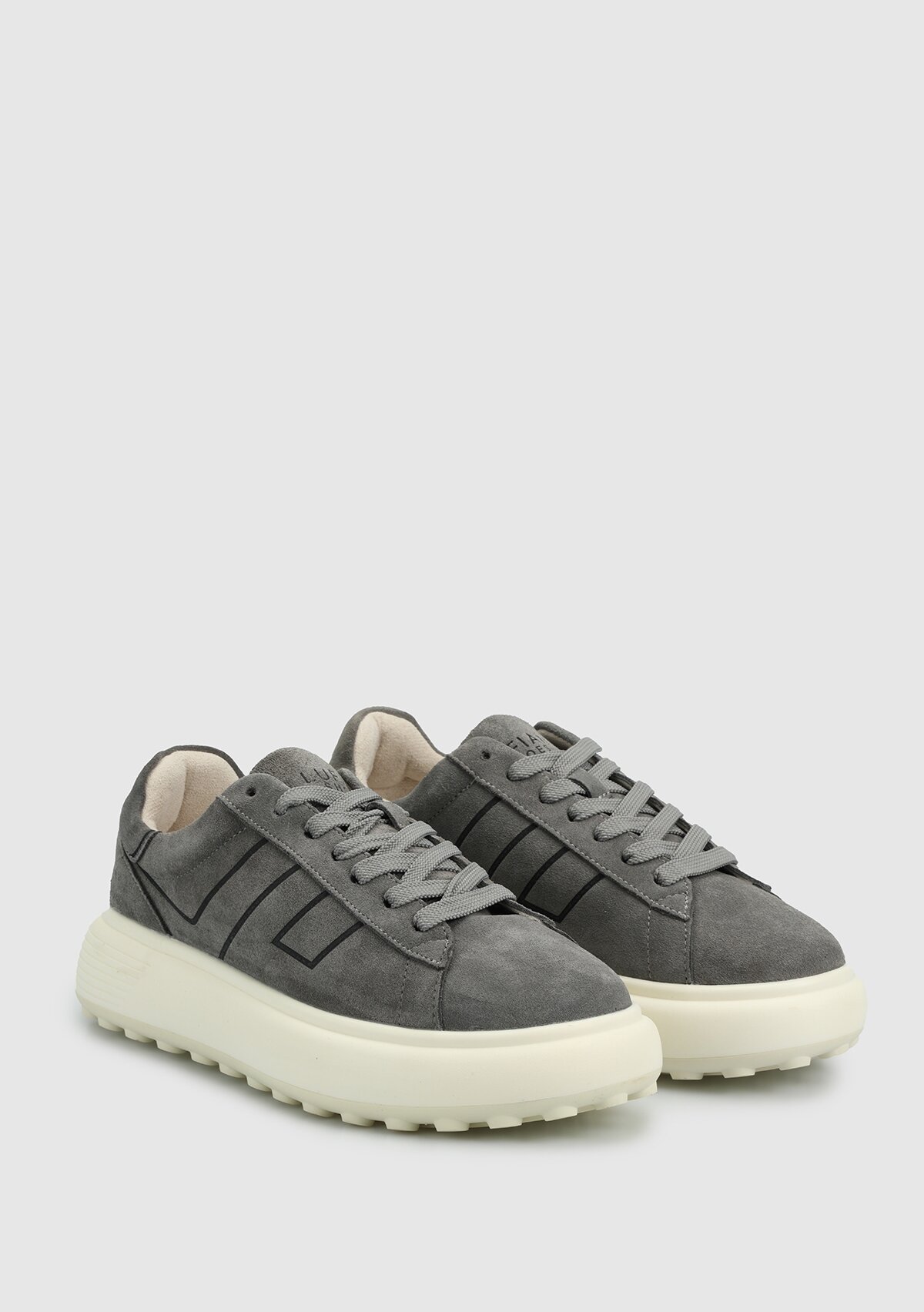 Gri Deri Erkek Sneaker