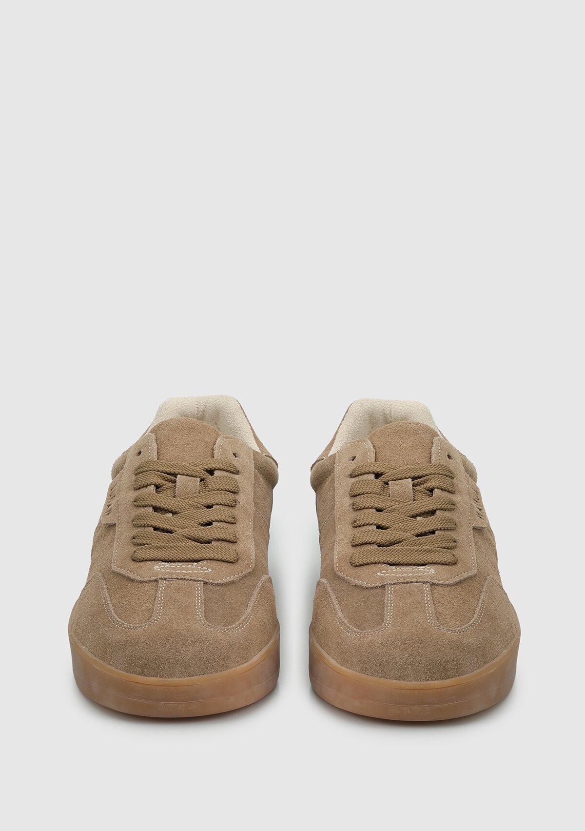 Bej Deri Erkek Sneaker