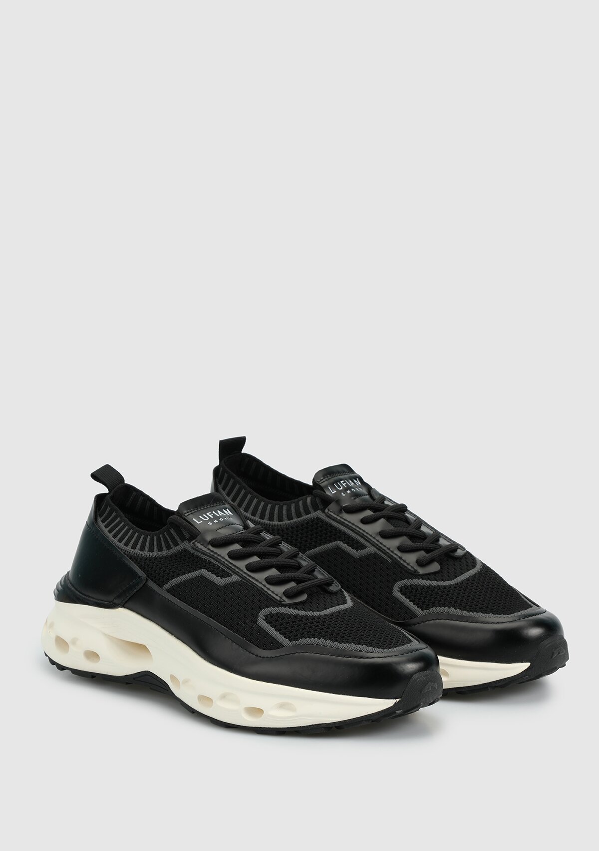 Siyah Deri Erkek Sneaker