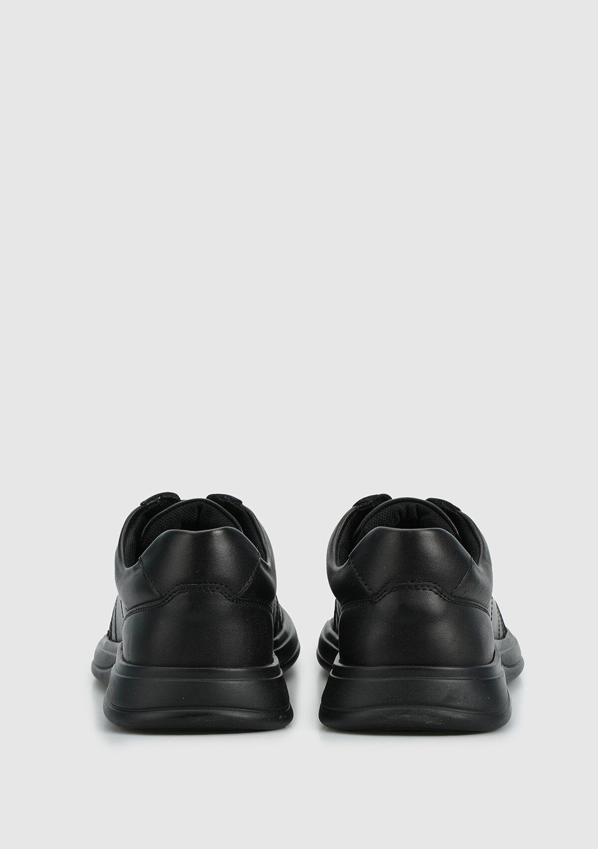 Siyah Deri Erkek Sneaker