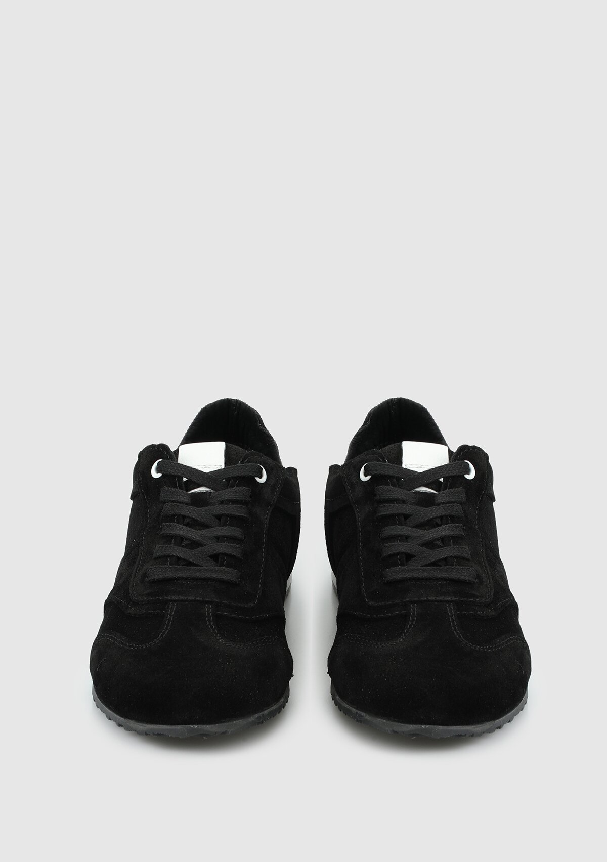 Siyah Deri Kadın Sneaker