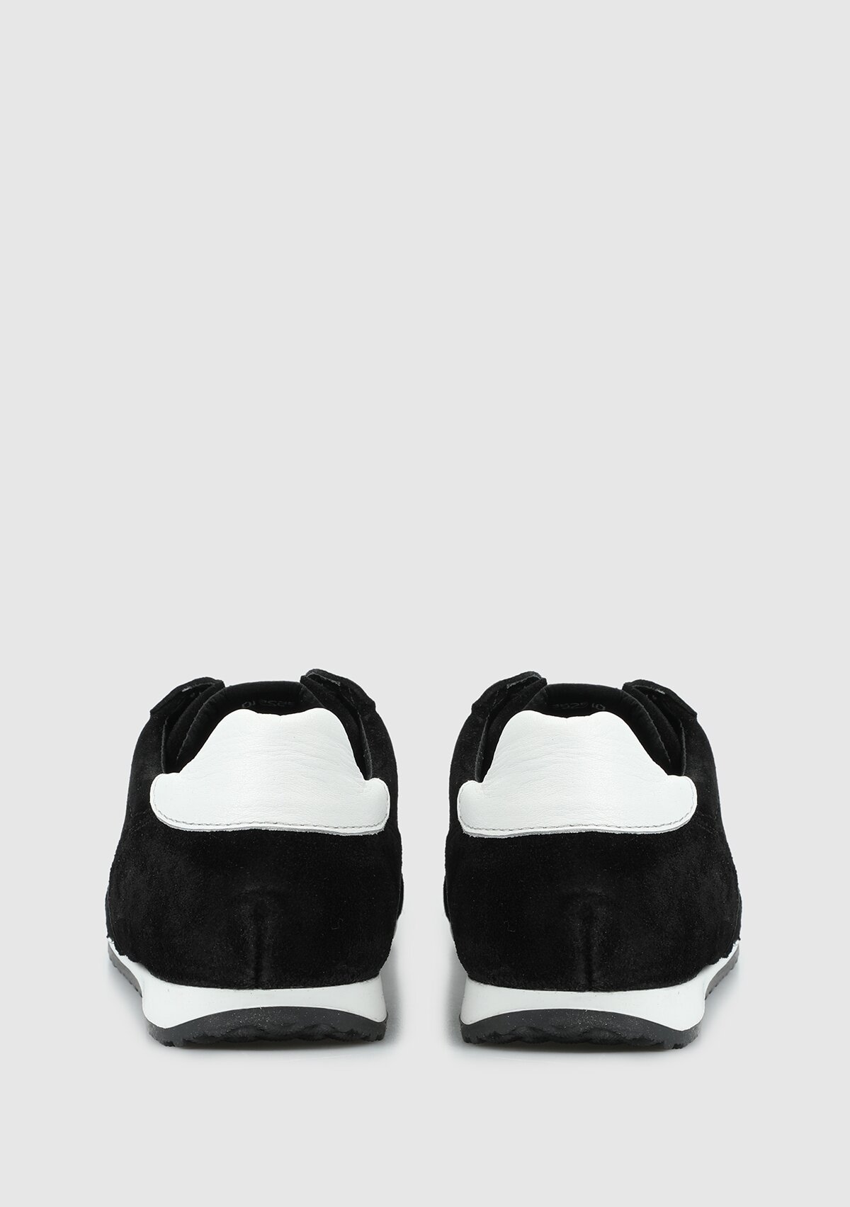 Siyah Deri Kadın Sneaker