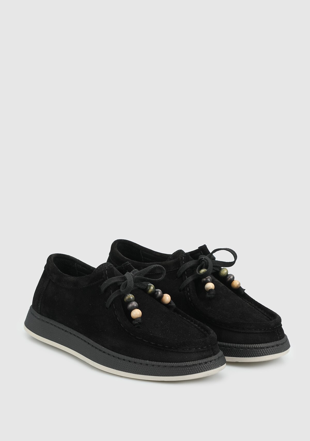 Siyah Deri Kadın Ayakkabı