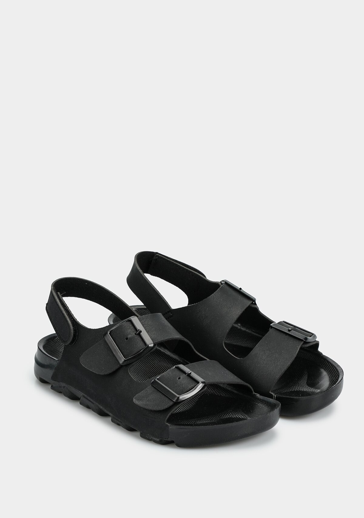 Siyah Kadın Düz Sandalet