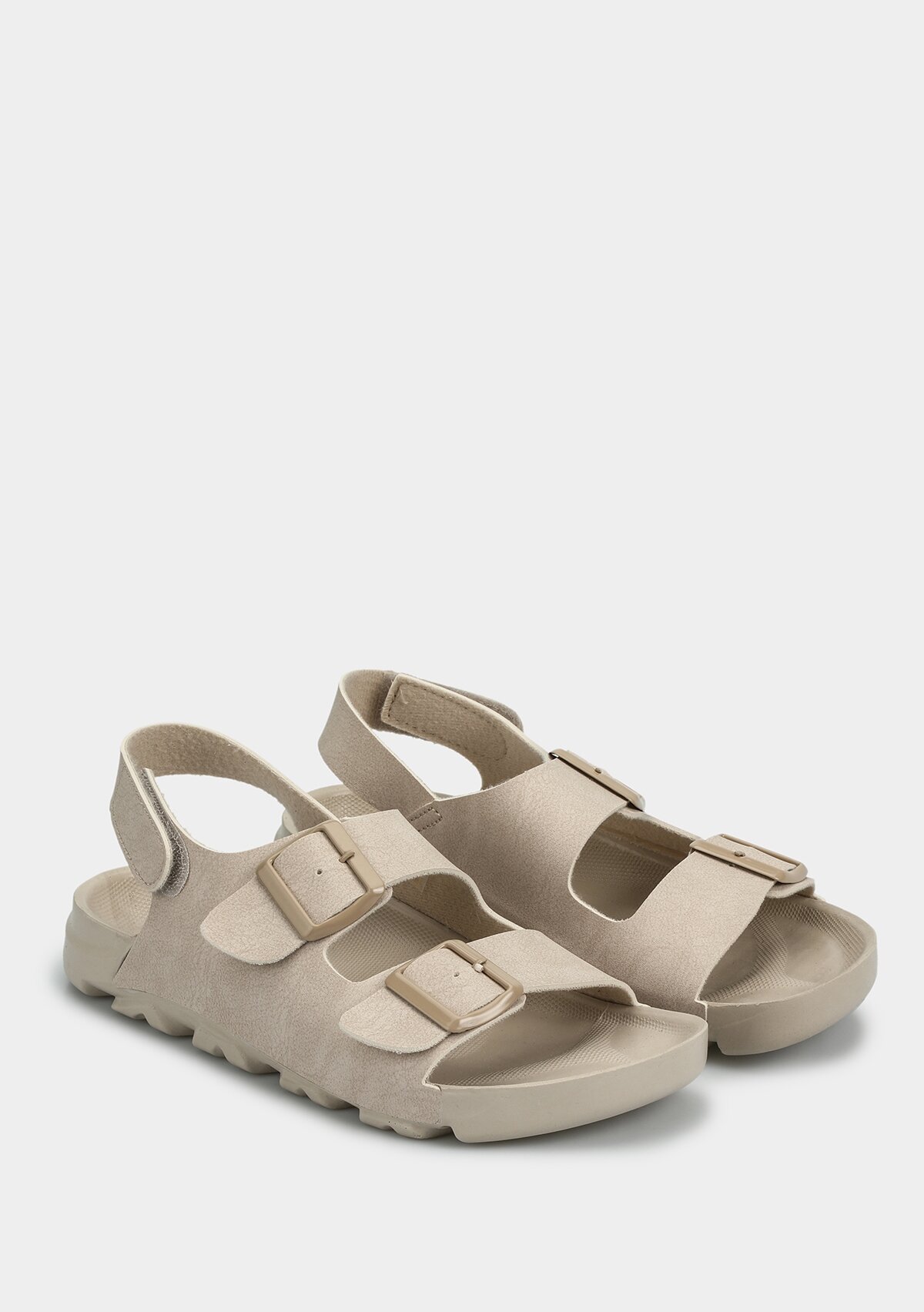 Bej Kadın Düz Sandalet