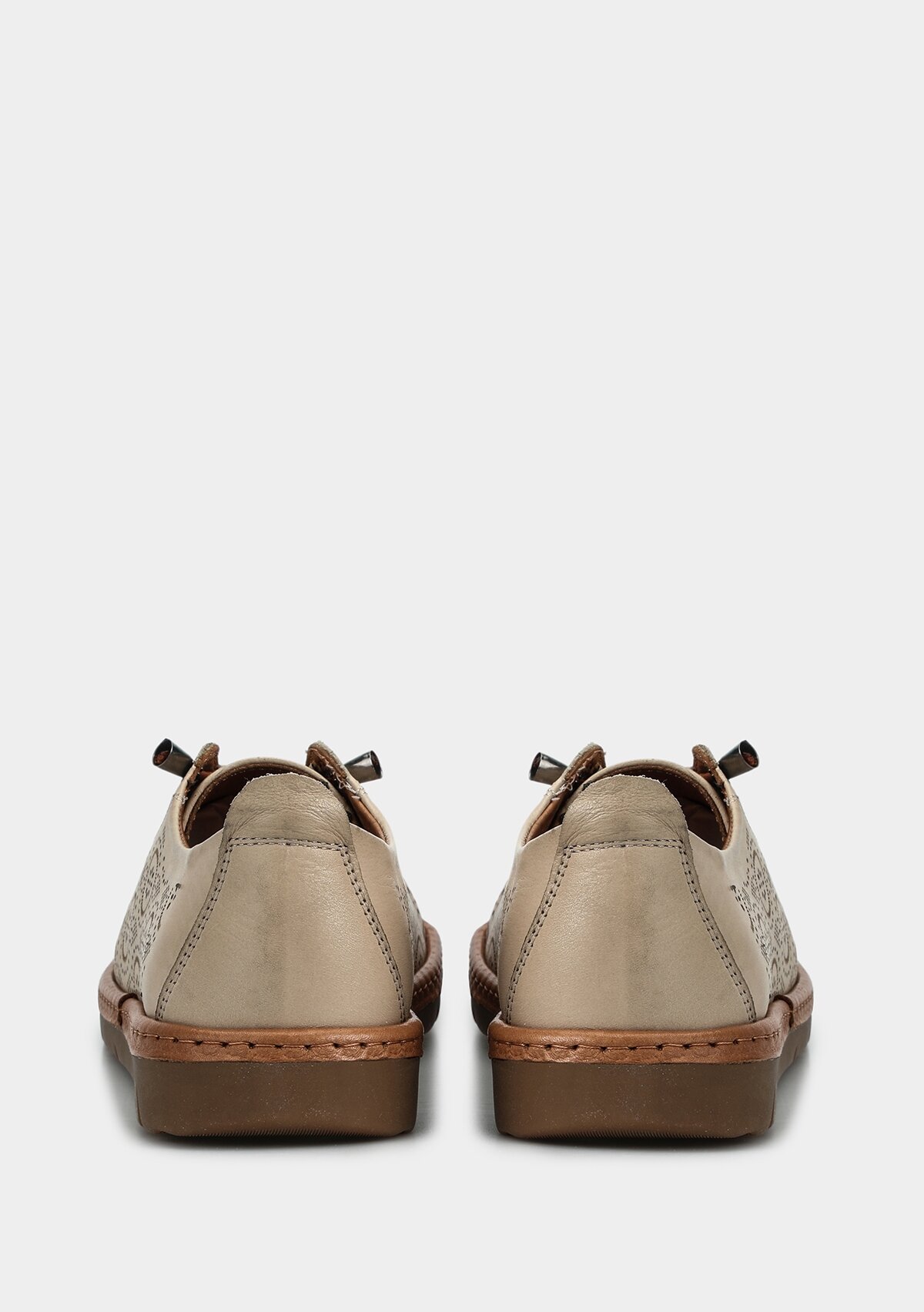 Bej Deri Kadın Ayakkabı