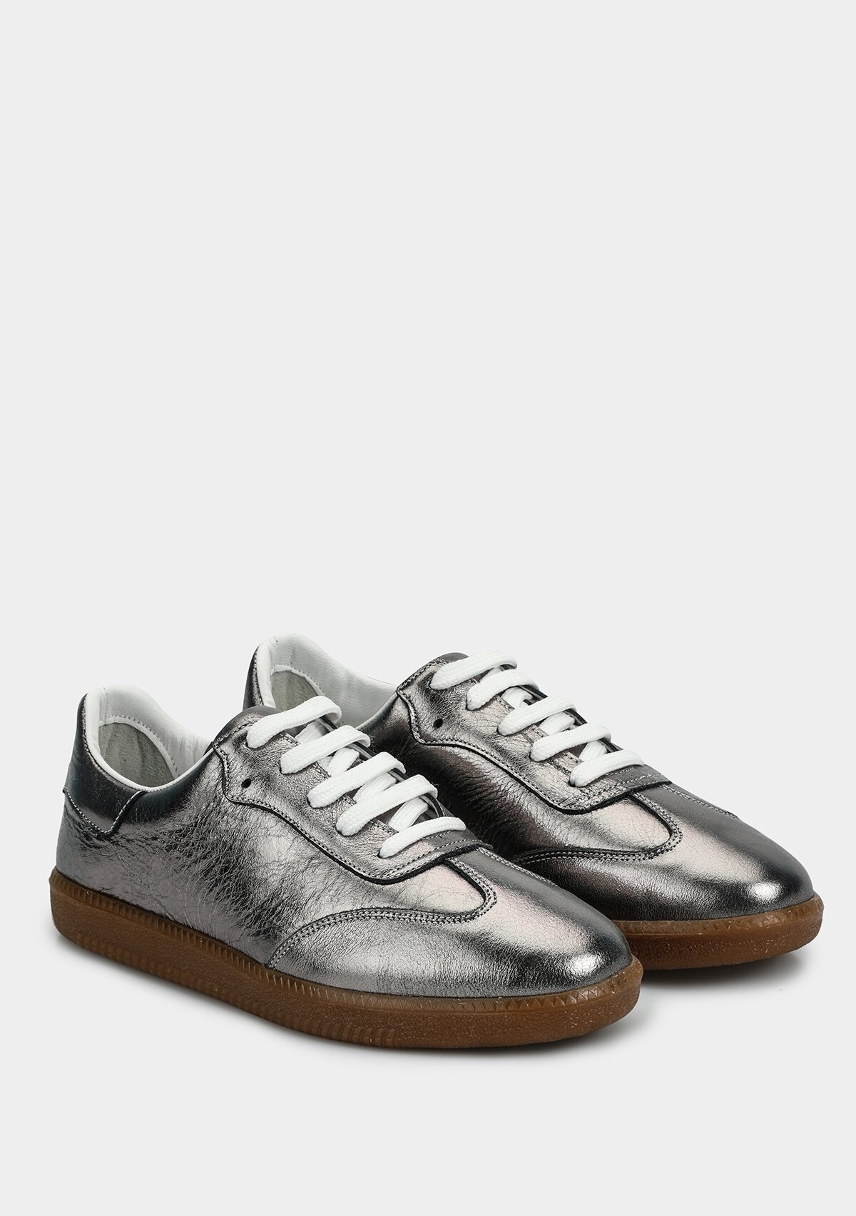 Antrasit Deri Kadın Sneaker