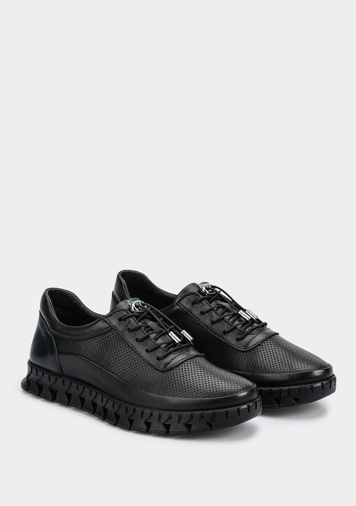 Siyah Deri Kadın Ayakkabı