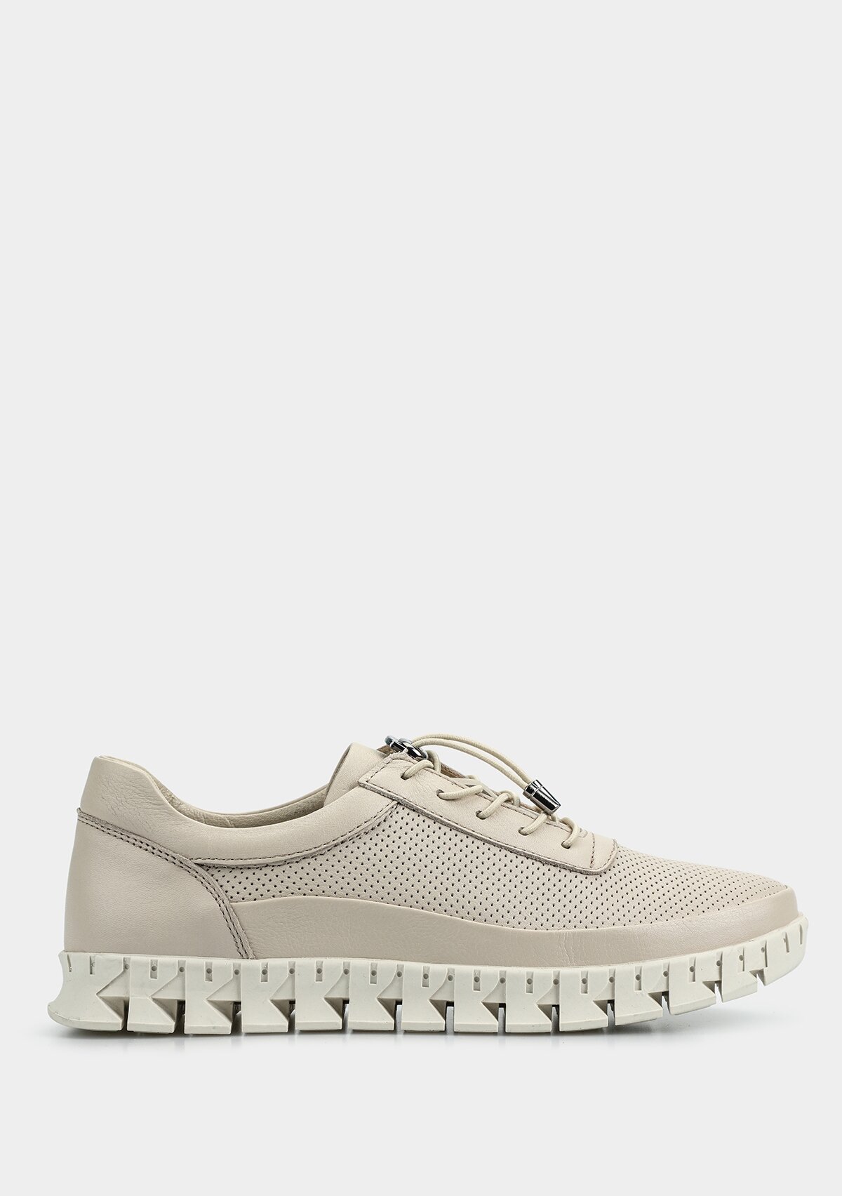 Bej Deri Kadın Ayakkabı