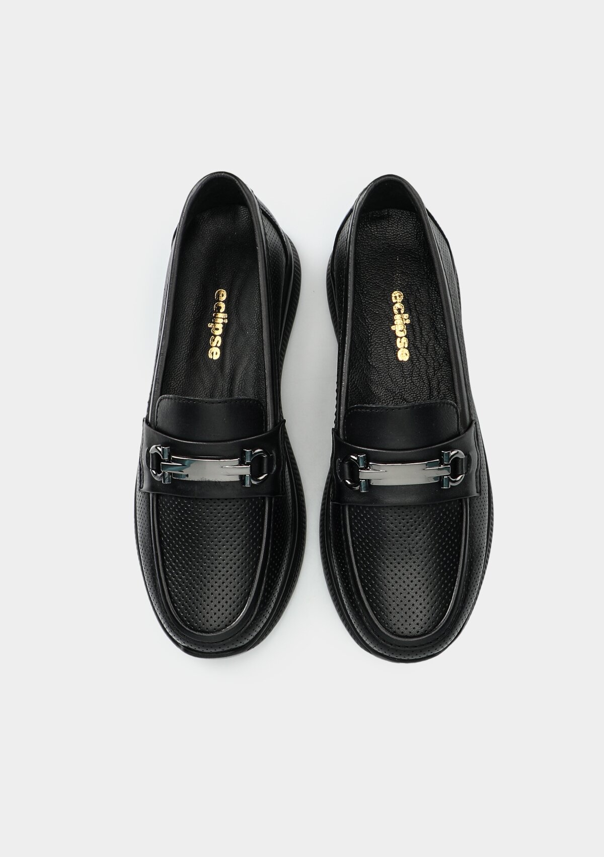 Siyah Deri Kadın Ayakkabı