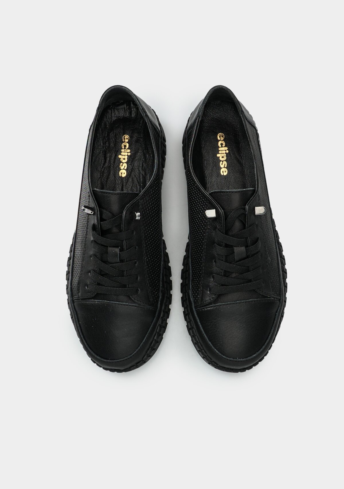 Siyah Deri Kadın Ayakkabı