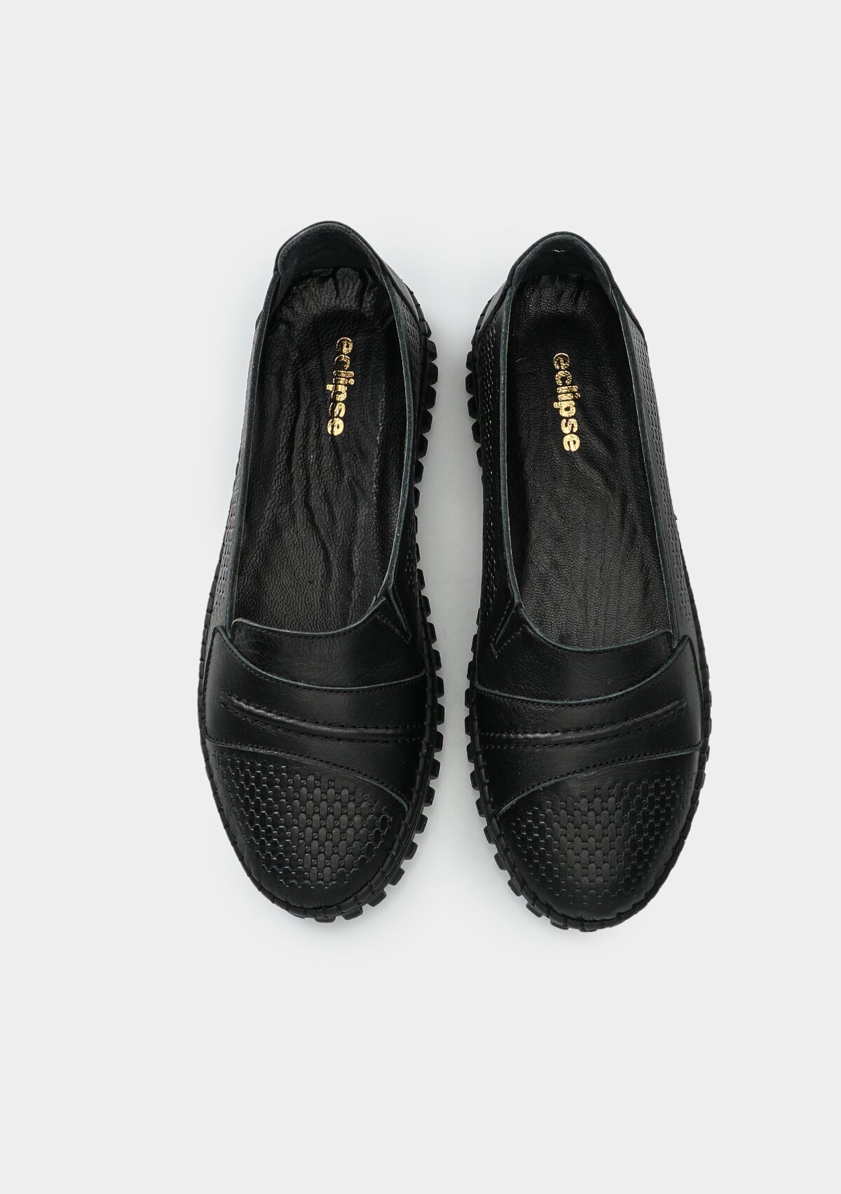 Siyah Deri Kadın Ayakkabı