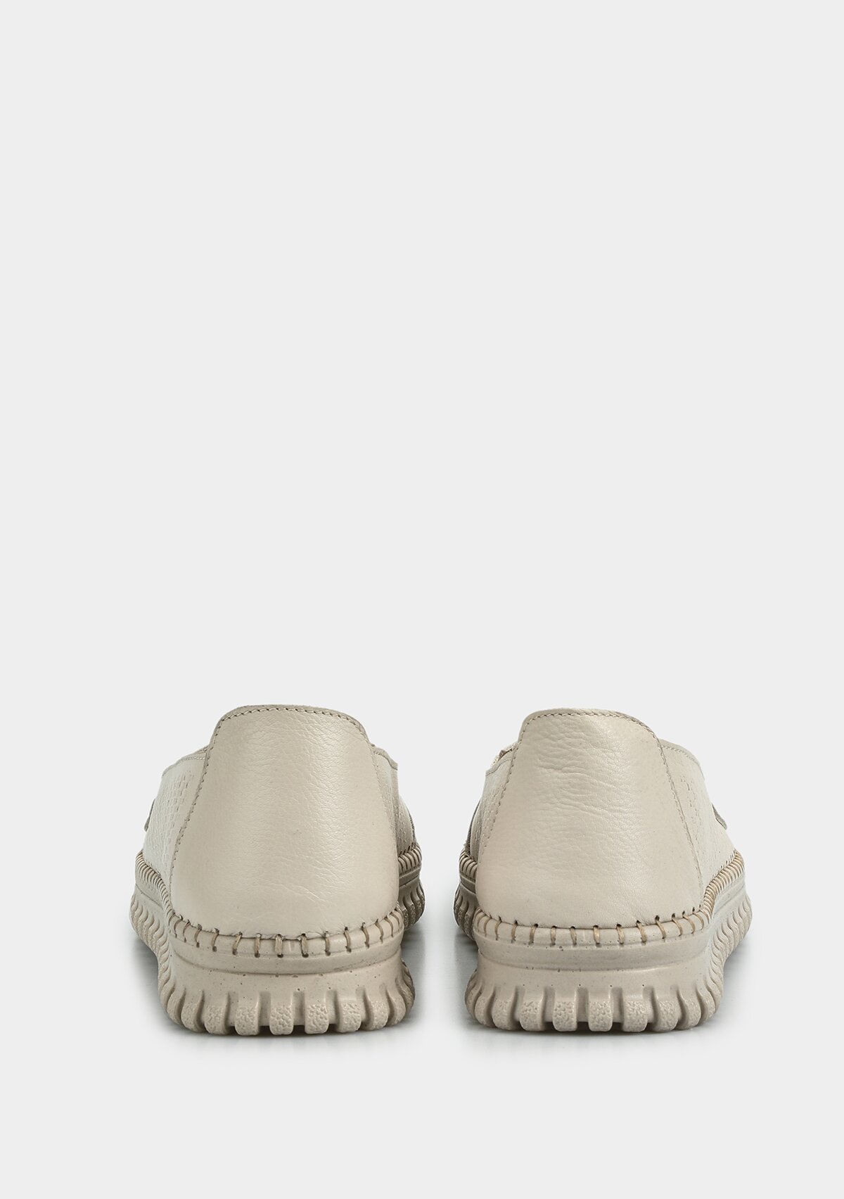 Bej Deri Kadın Ayakkabı