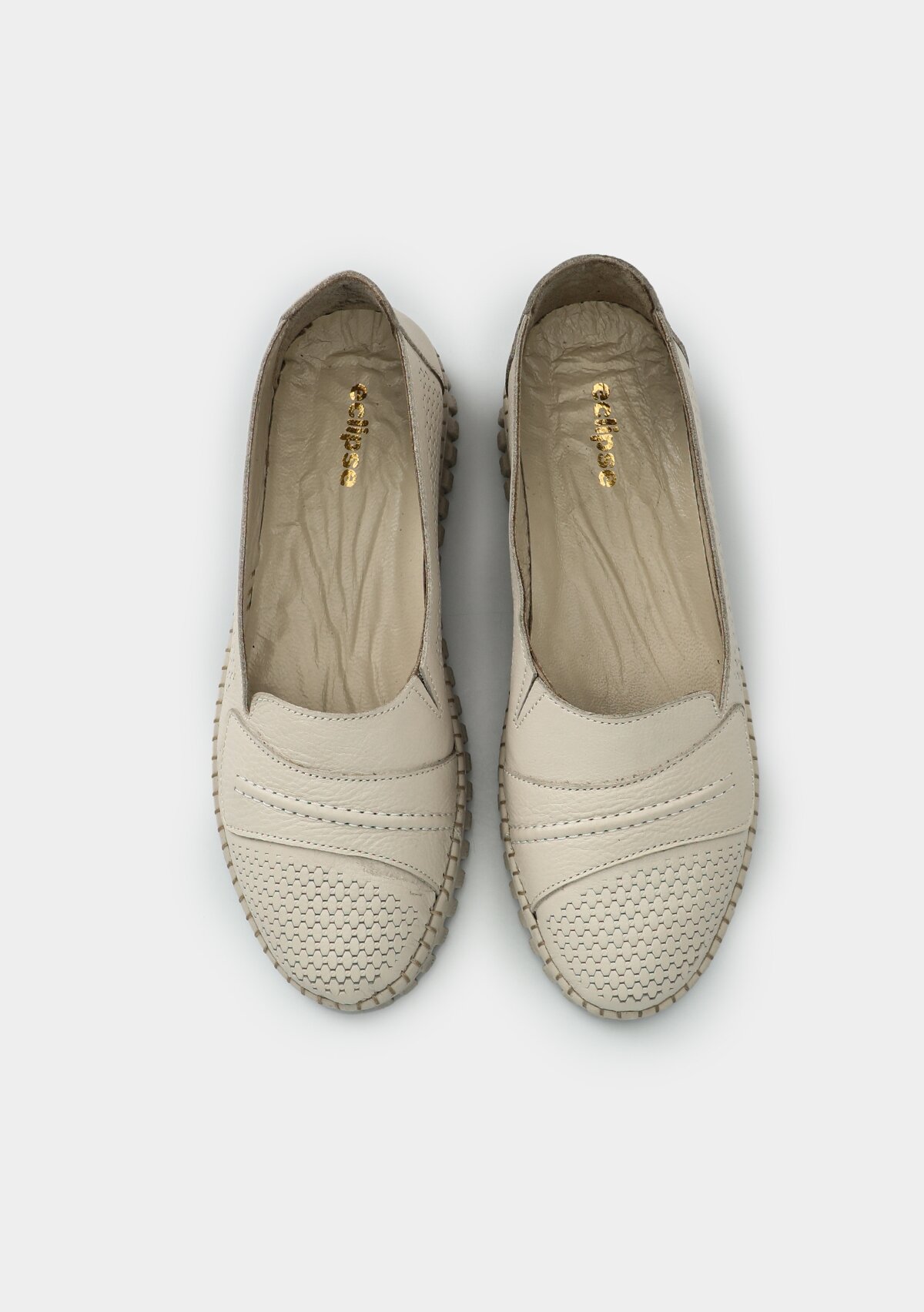 Bej Deri Kadın Ayakkabı