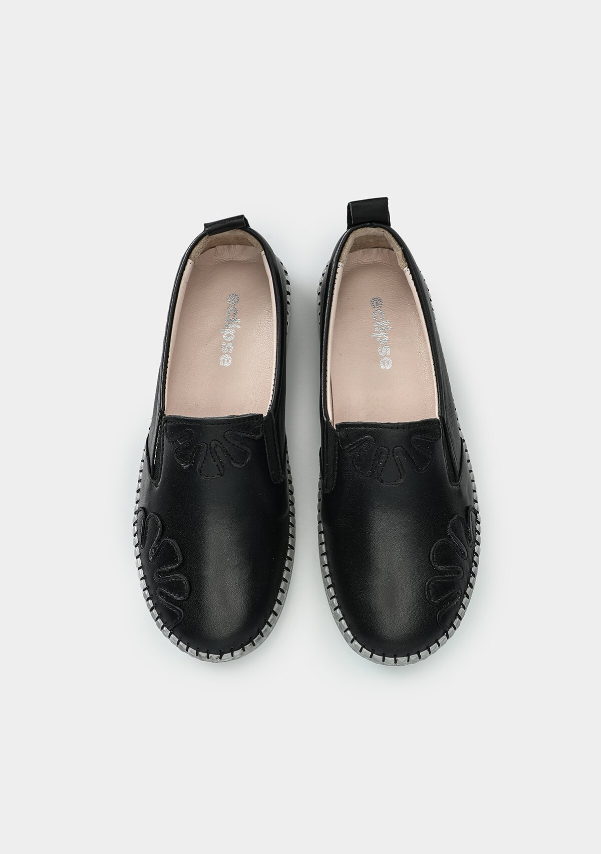 Siyah Deri Kadın Ayakkabı