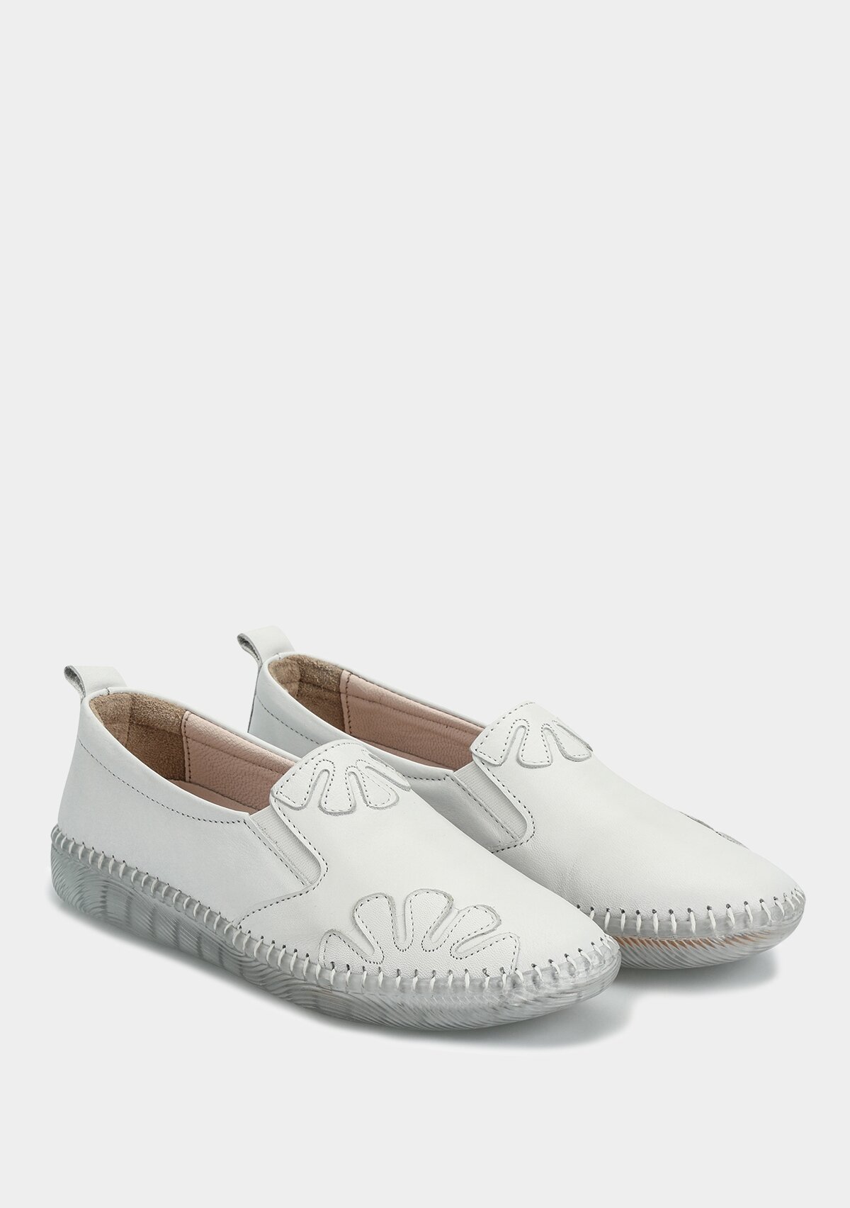 Beyaz Deri Kadın Ayakkabı