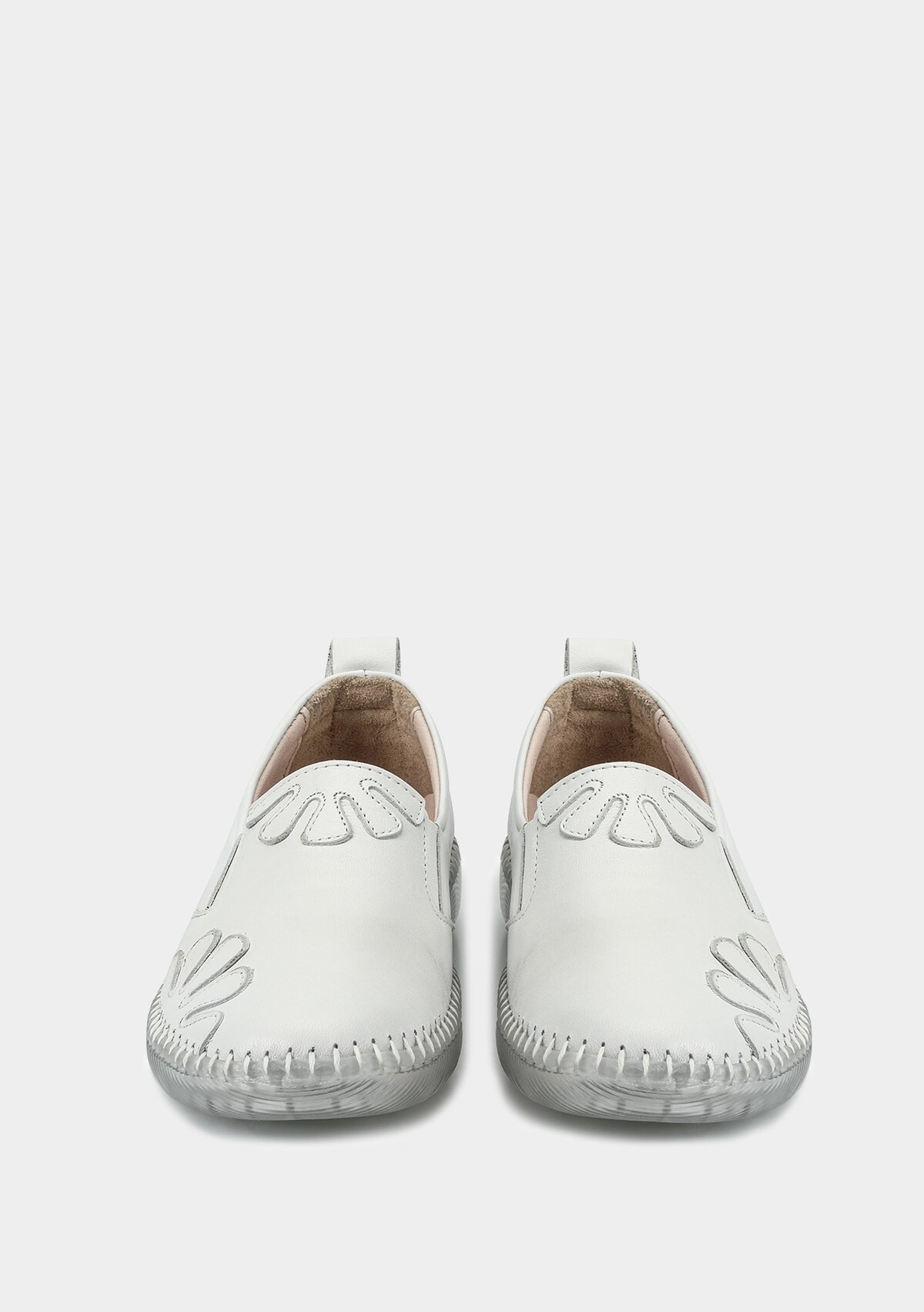 Beyaz Deri Kadın Ayakkabı