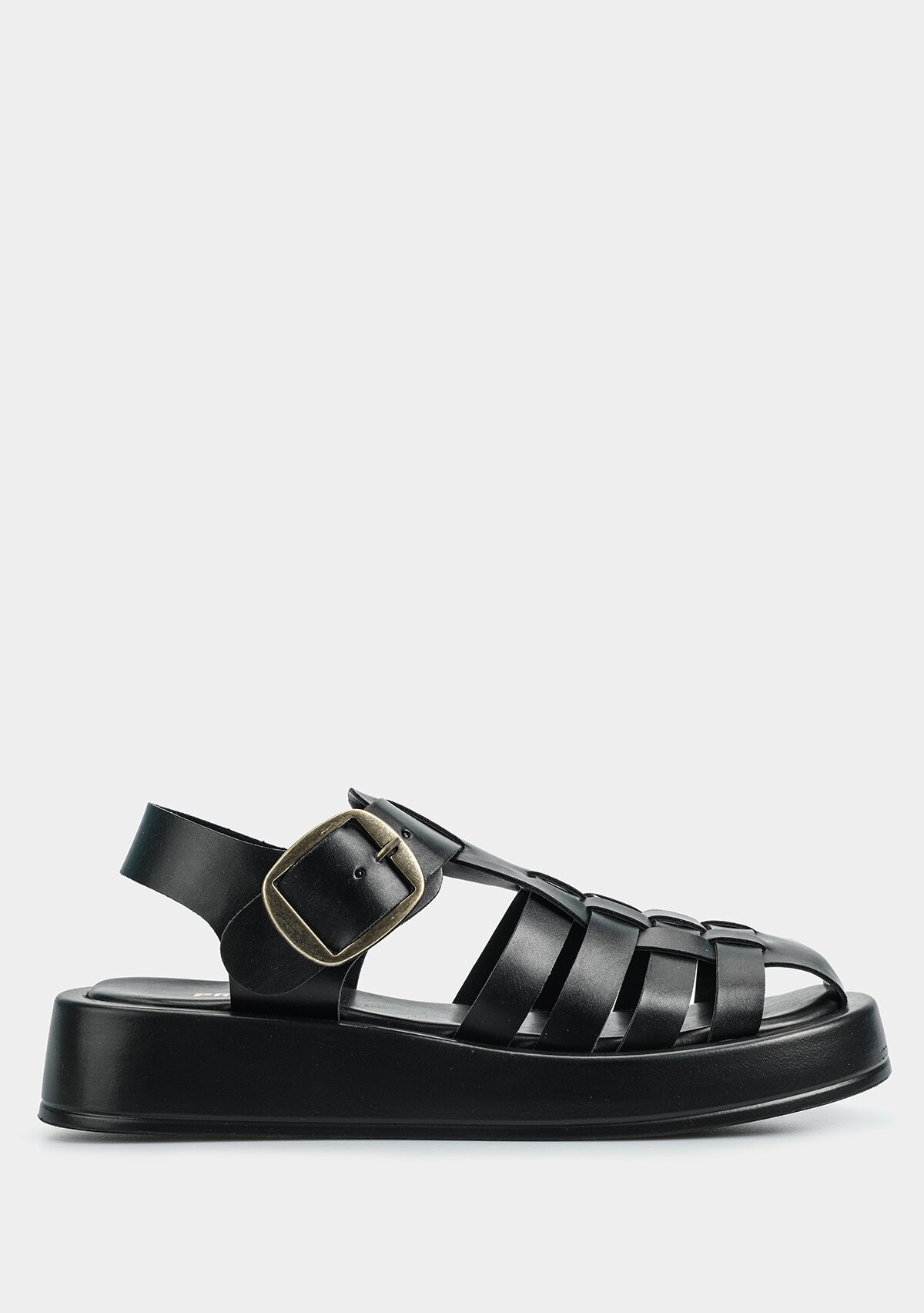 Siyah Kadın Düz Sandalet