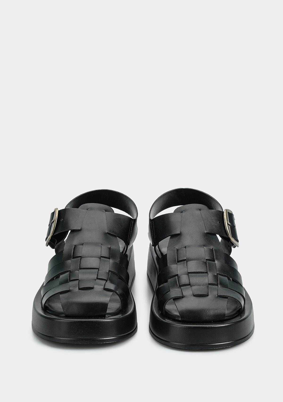 Siyah Kadın Düz Sandalet