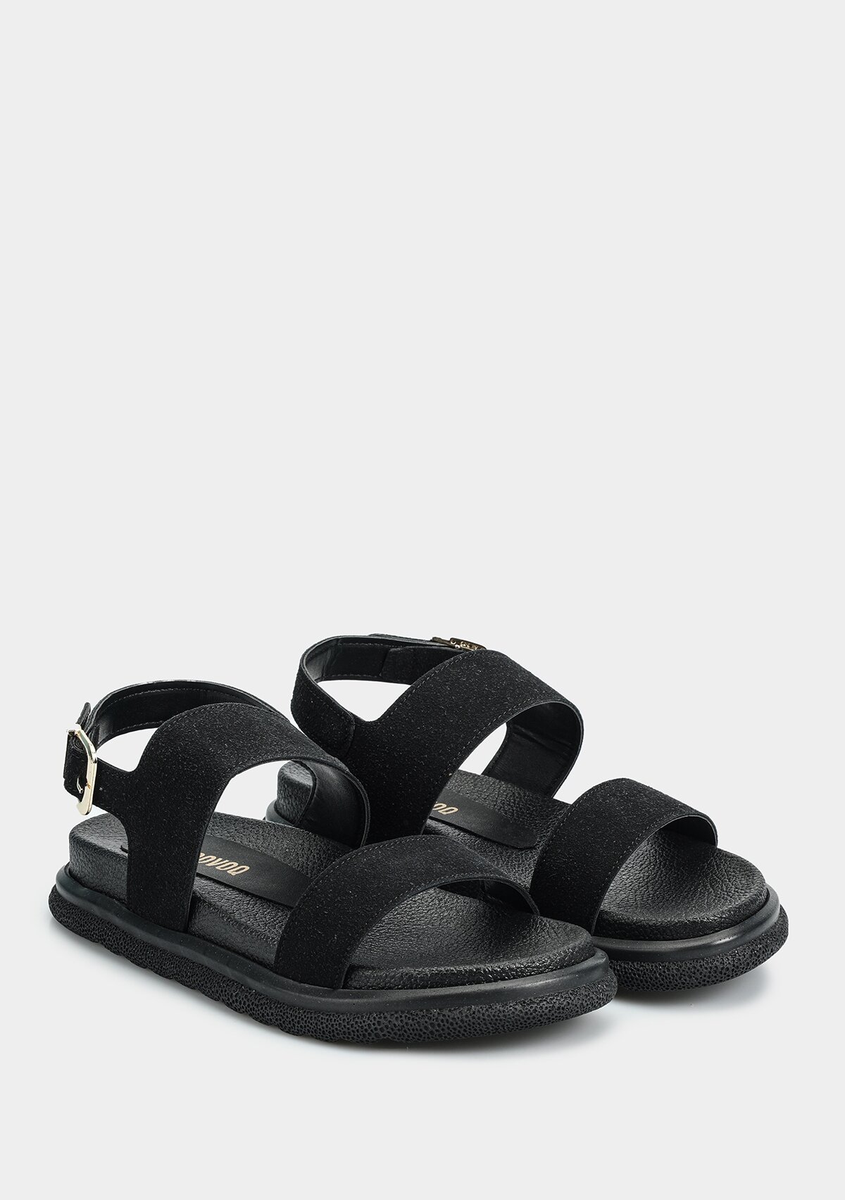 Siyah Kadın Düz Sandalet