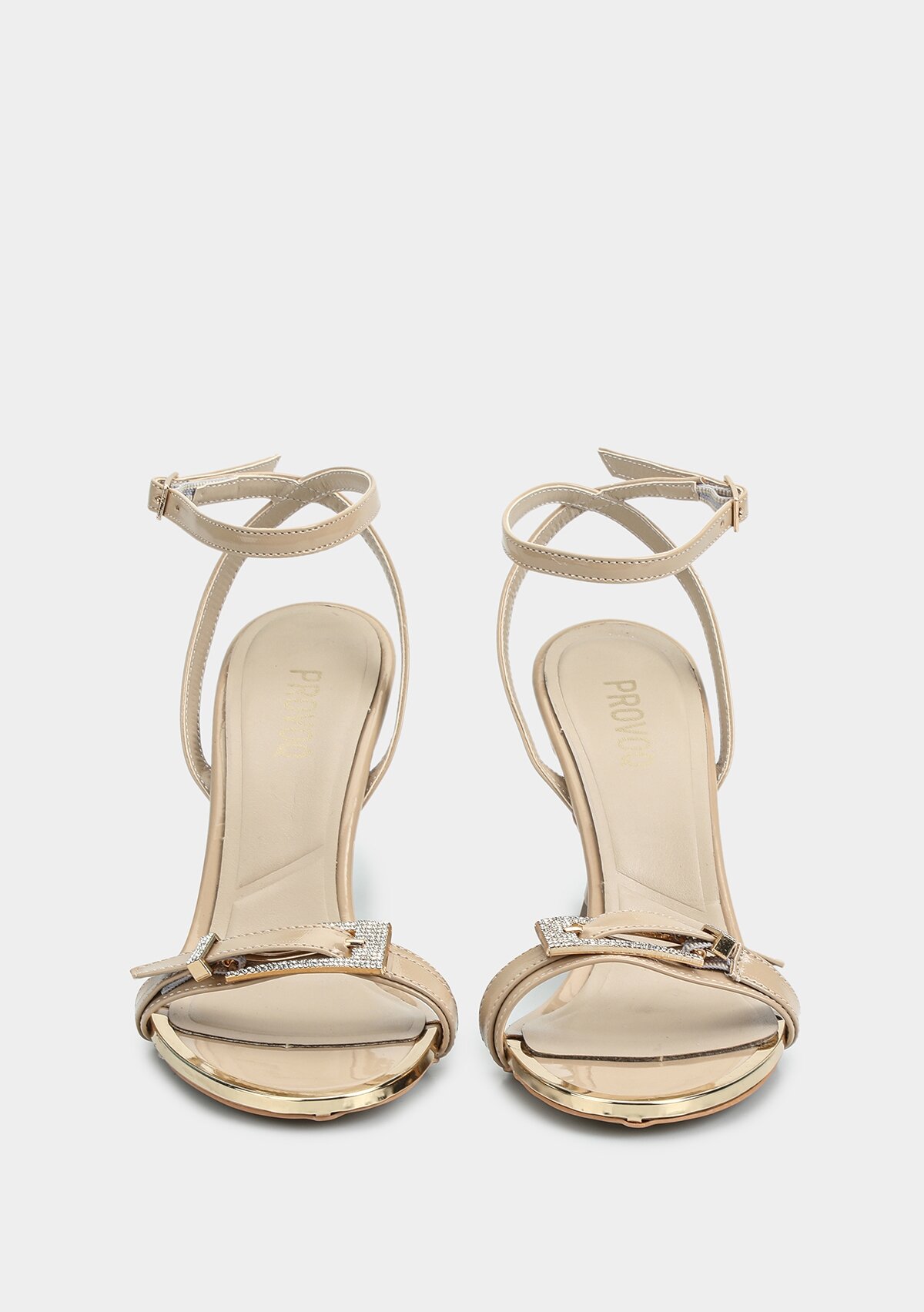 Bej Kadın Topuklu Sandalet