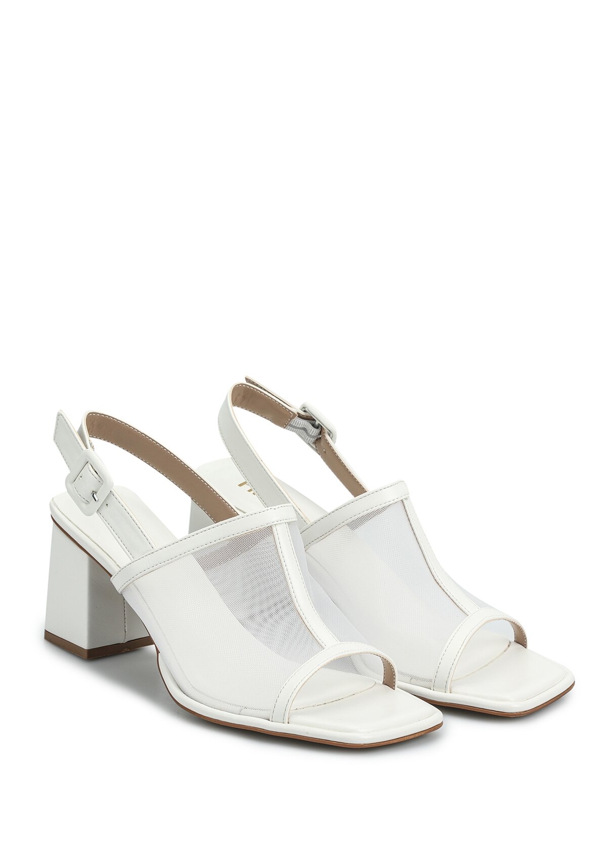 Beyaz Kadın Topuklu Sandalet