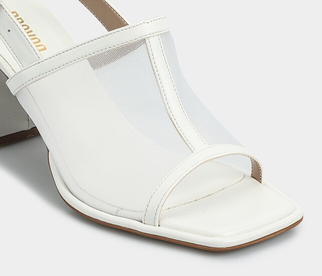 Beyaz Kadın Topuklu Sandalet