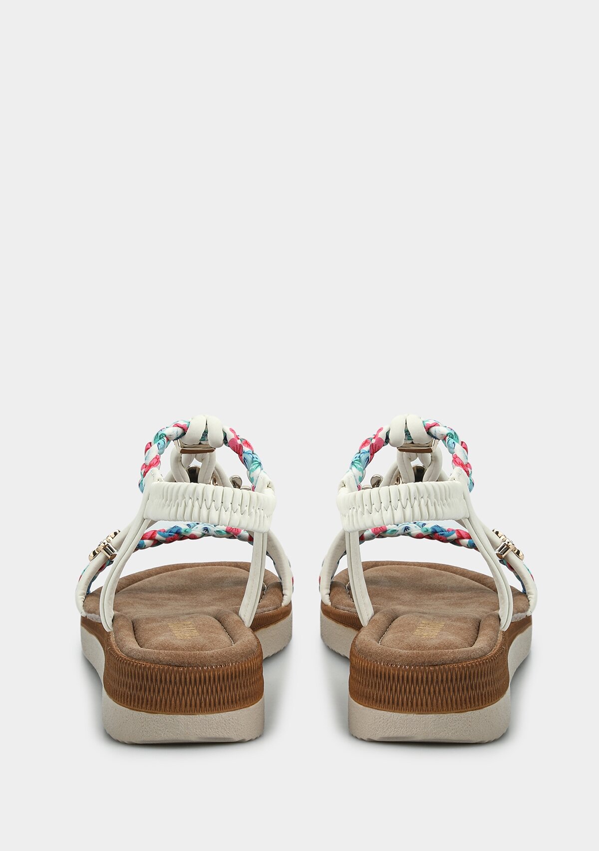 Beyaz Kadın Düz Sandalet