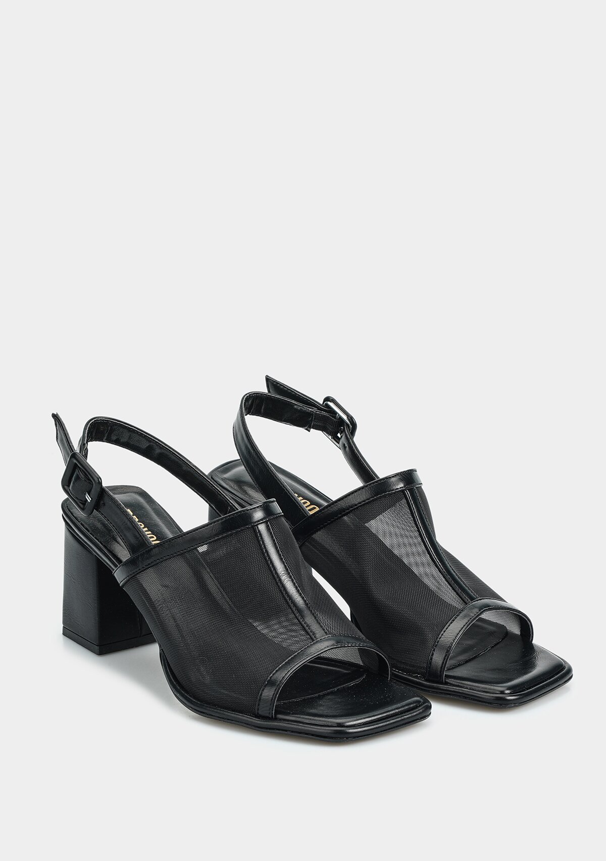 Siyah Kadın Topuklu Sandalet