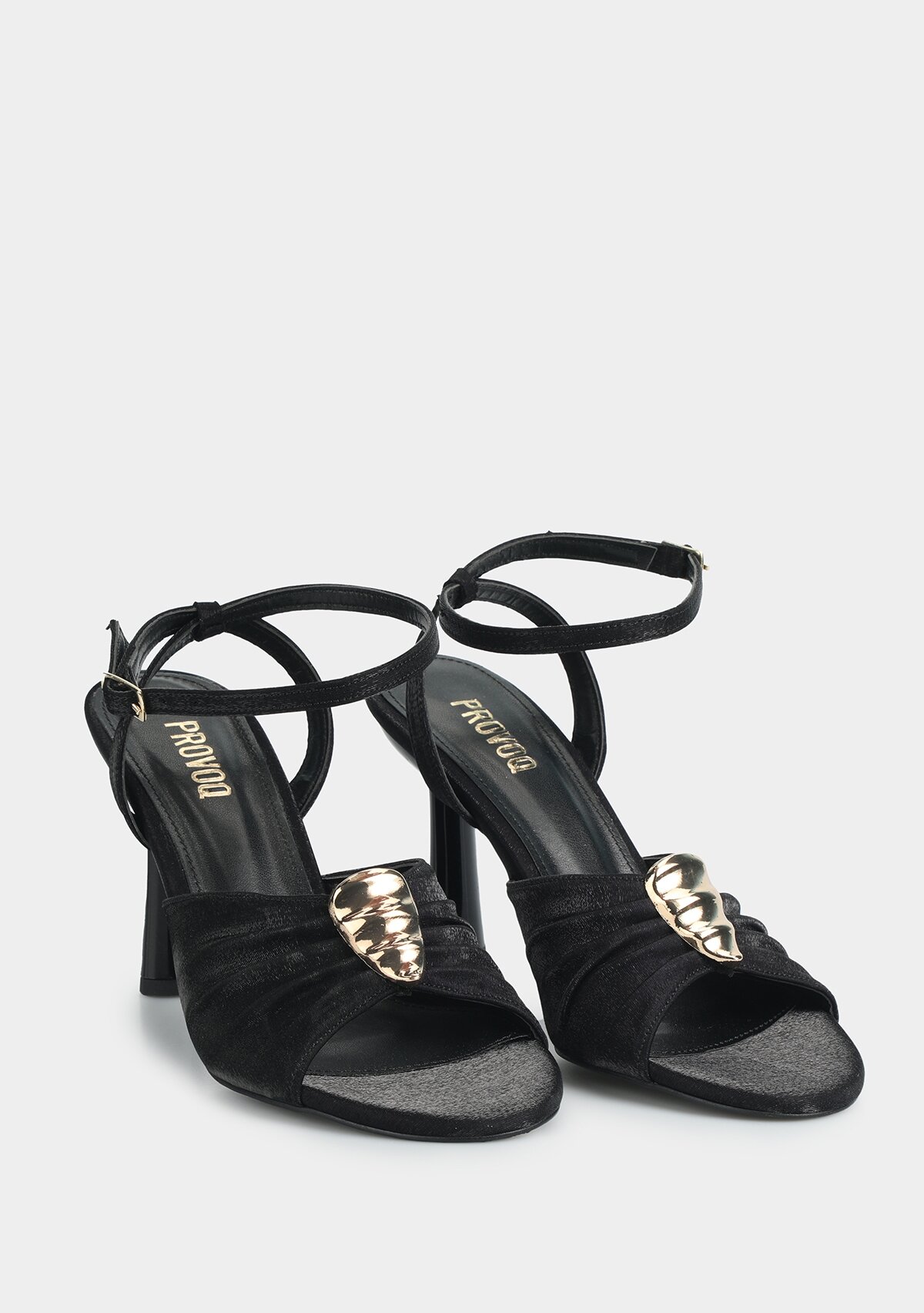 Siyah Kadın Topuklu Sandalet