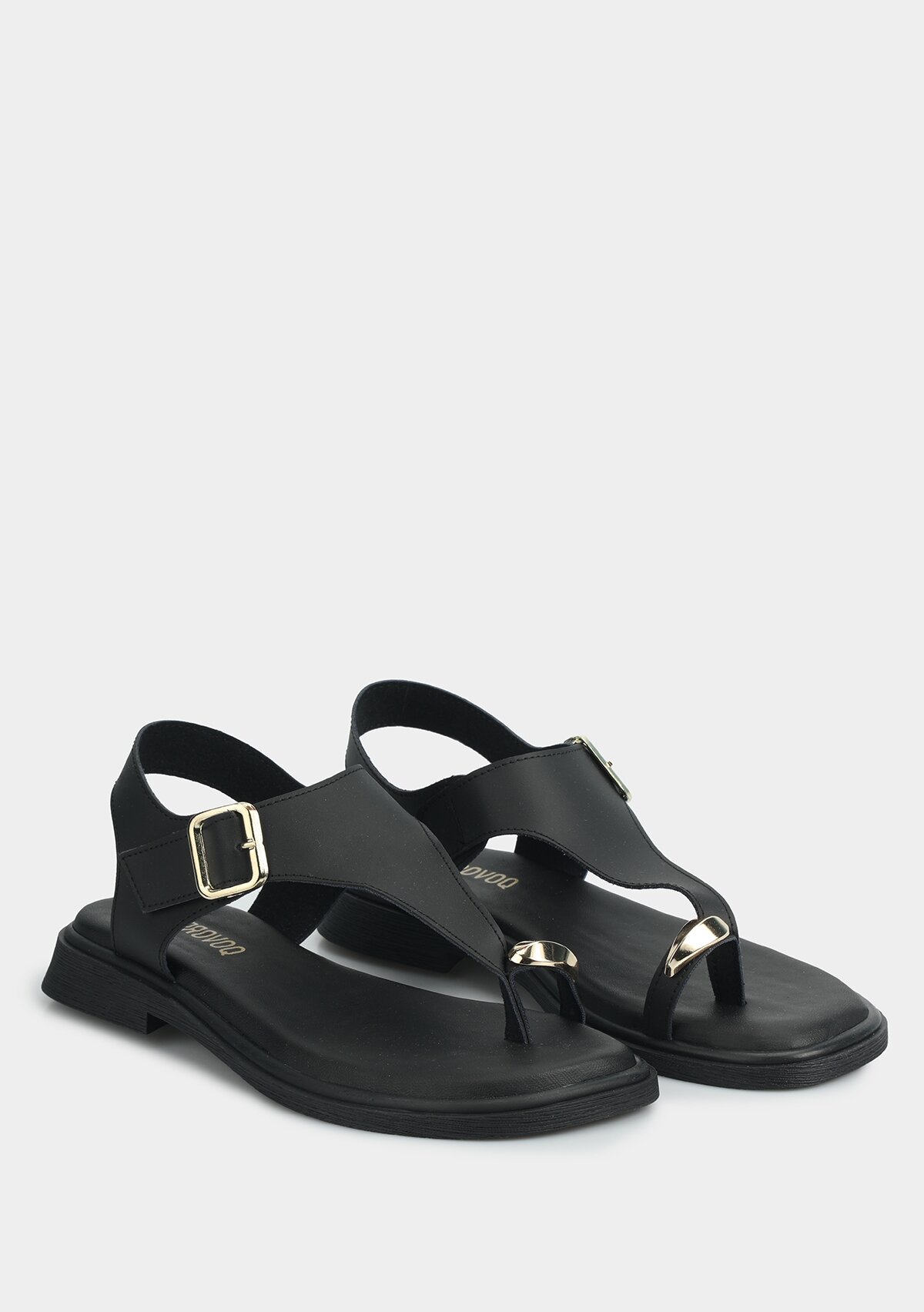 Siyah Kadın Düz Sandalet